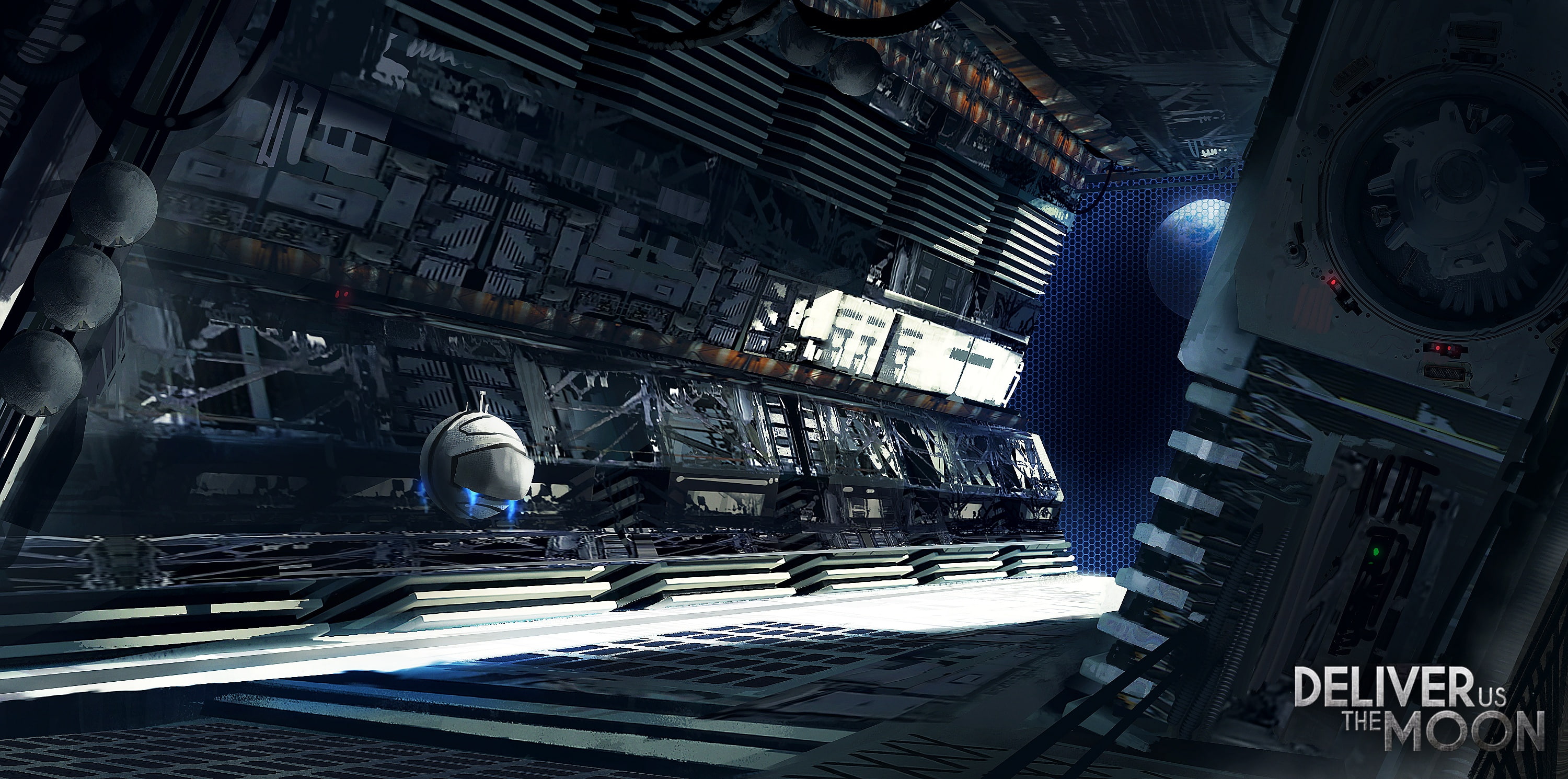space, planet, even drones hate lonely days, deliver us the moon, compartment, 2K, HD Wallpaper
