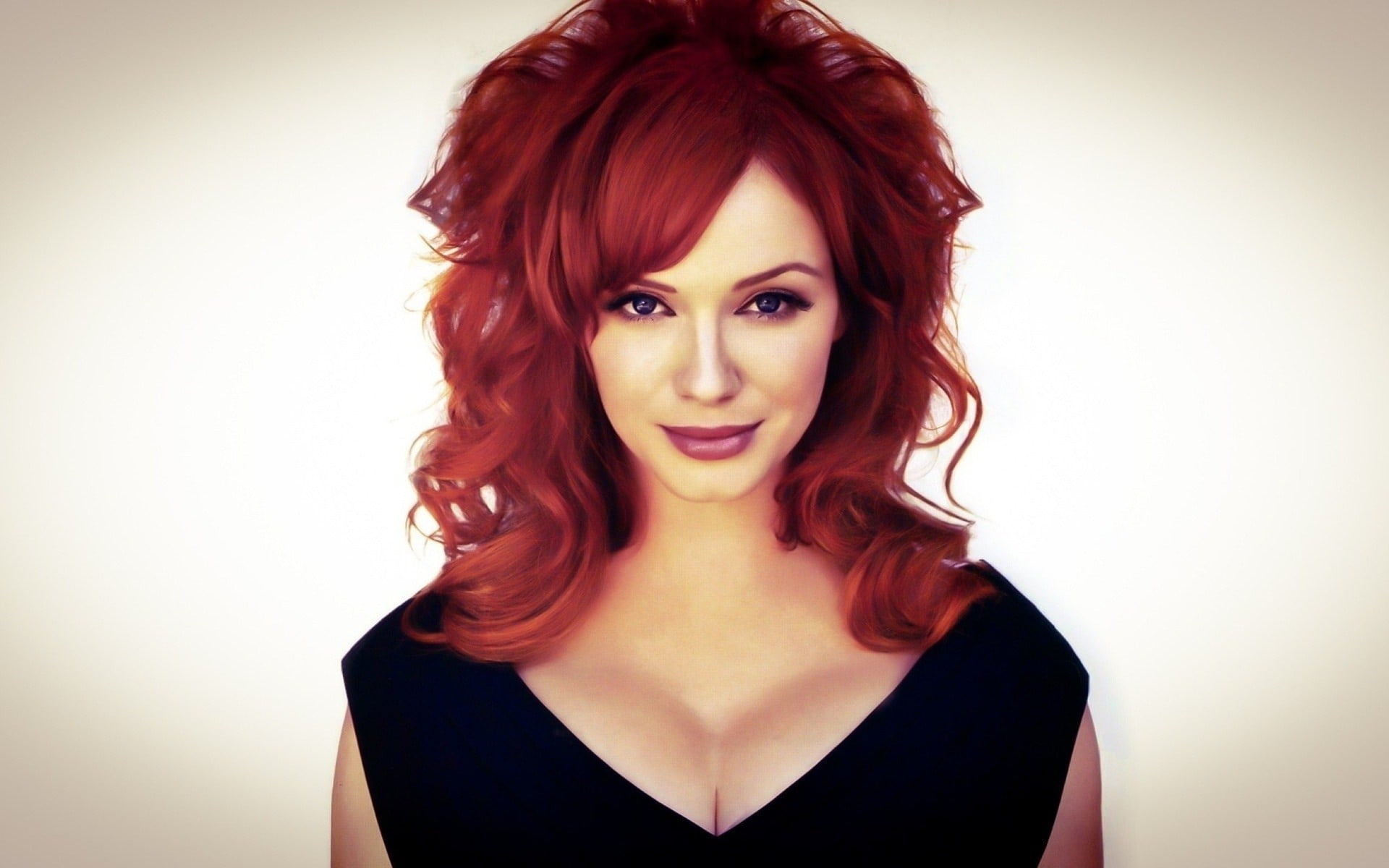 smiling, front view, hair, young adult, dyed hair, headshot, hairstyle, human face, red lipstick, fashion, beauty, Christina Hendricks, indoors, beautiful people, HD Wallpaper