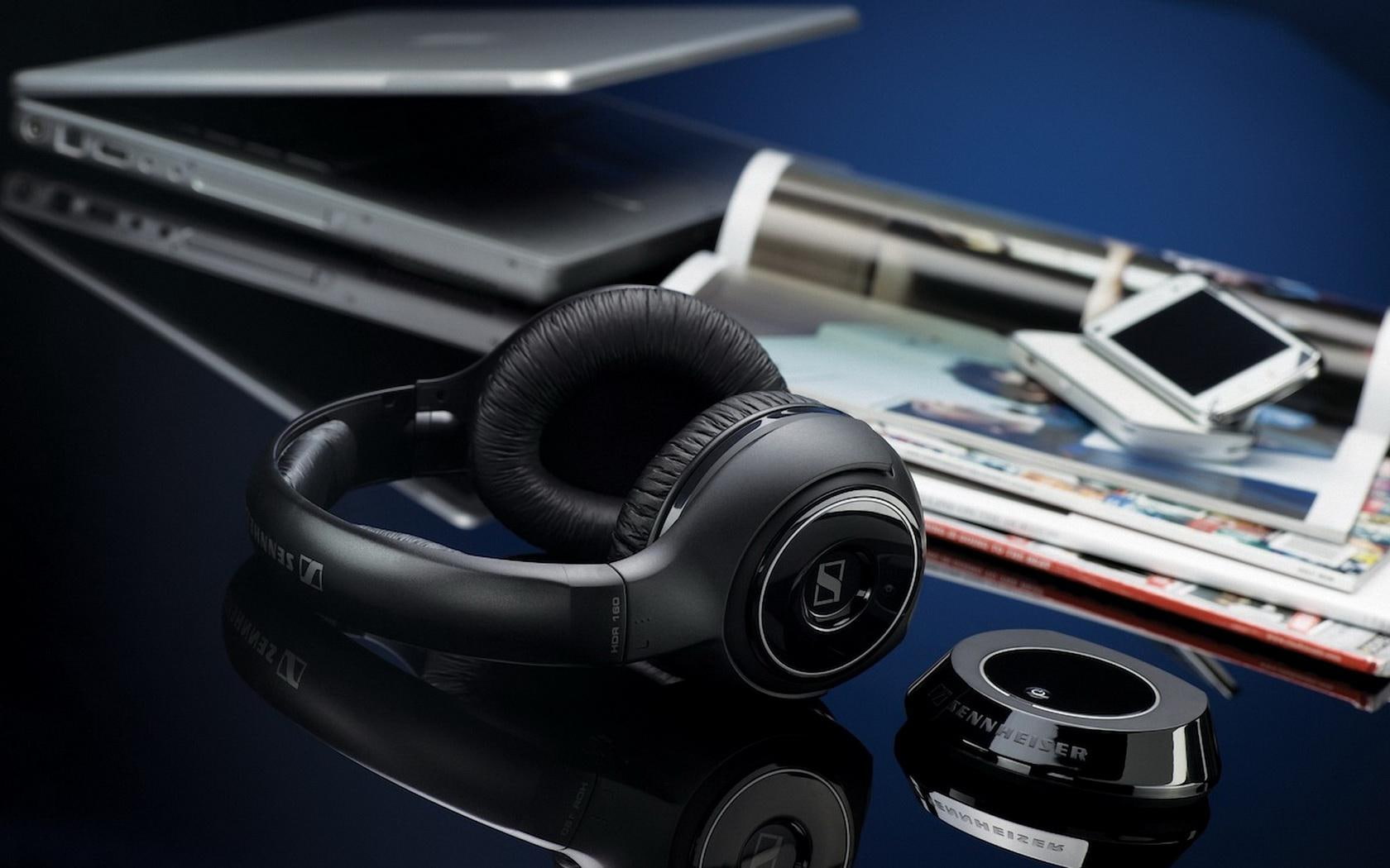 headphones, smartphone, laptop, sennheiser, desktop, 720P, HD Wallpaper