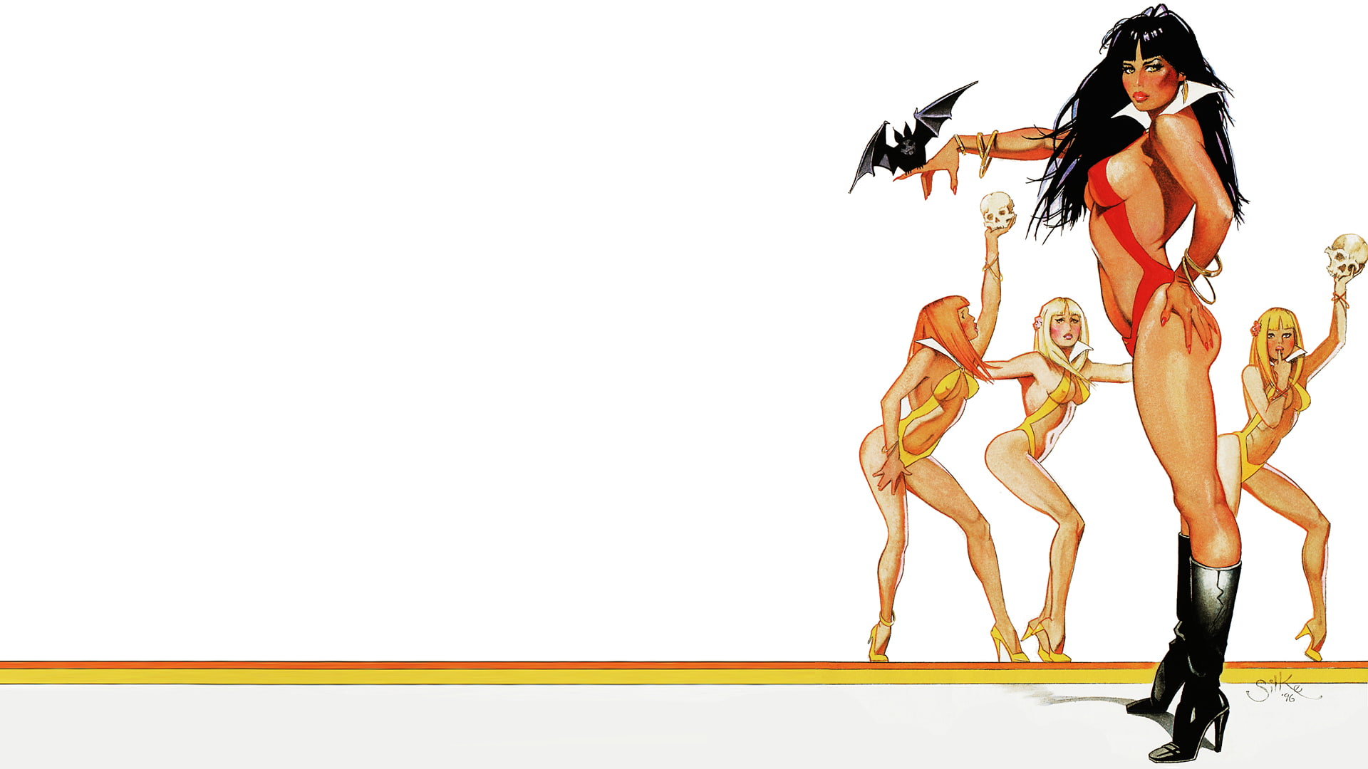 hd, vampirella, 1080P, white, cartoon/comic, HD Wallpaper