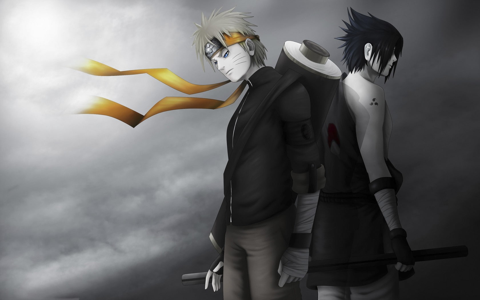 shippuden, uchiha, Blue Eyes, selective, selective coloring, 720P, blue, anime, boys, Uchiha Sasuke, anime boys, Naruto: Shippuden, coloring, headbands, HD Wallpaper