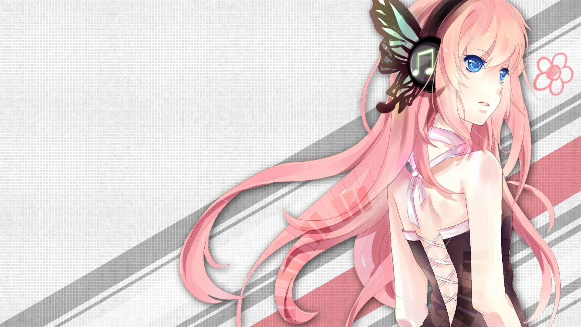 hair, lifestyles, adult, young women, 1080P, leisure activity, pattern, standing, women, hairstyle, pink hair, Megurine Luka, obscured face, high angle view, HD Wallpaper
