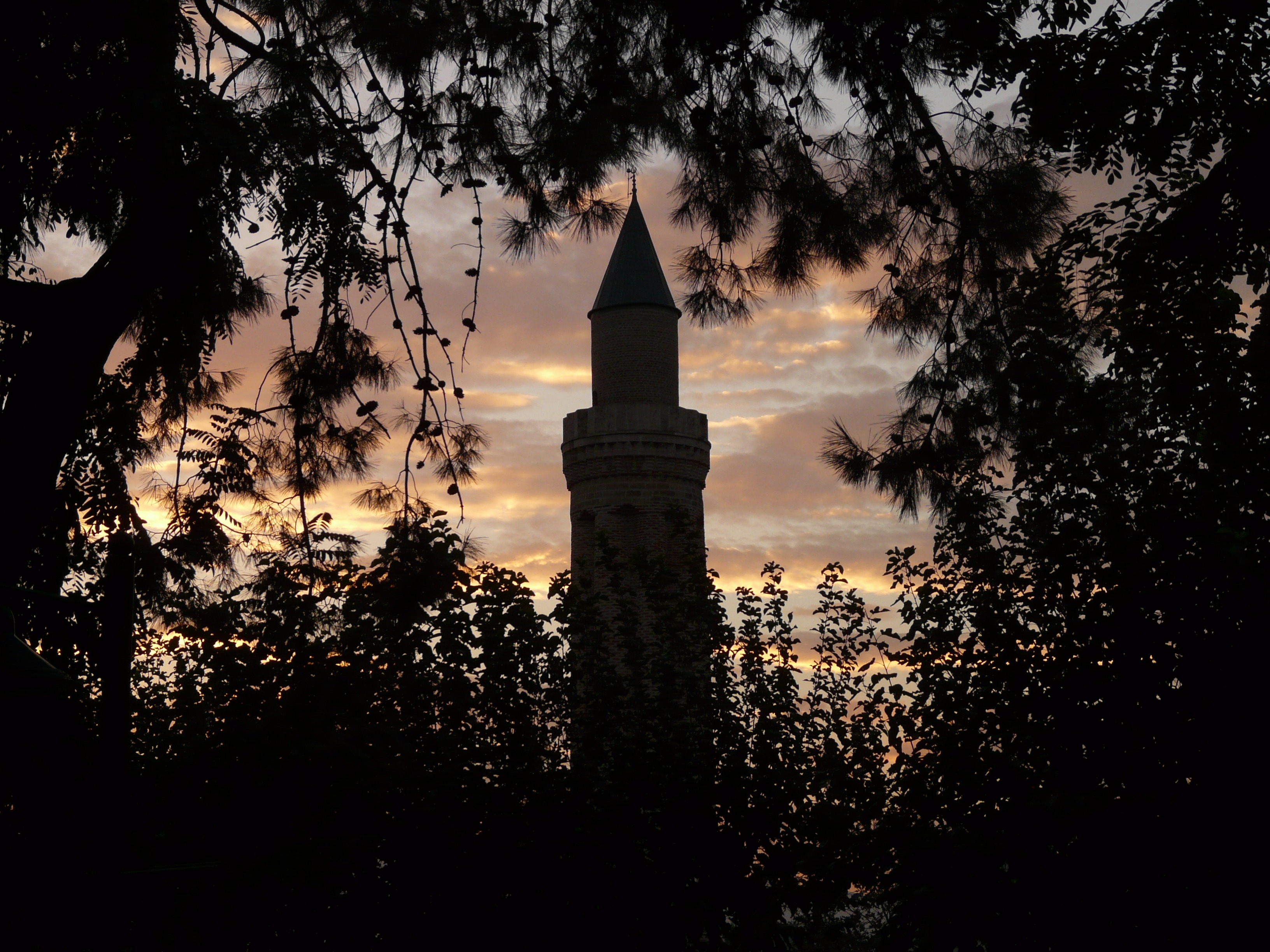 belief, spire, sky, cloud - sky, seldschukisch, yivli seminars, religion, plant, architecture, minaret, antalya, place of worship, building exterior, travel destinations, HD Wallpaper