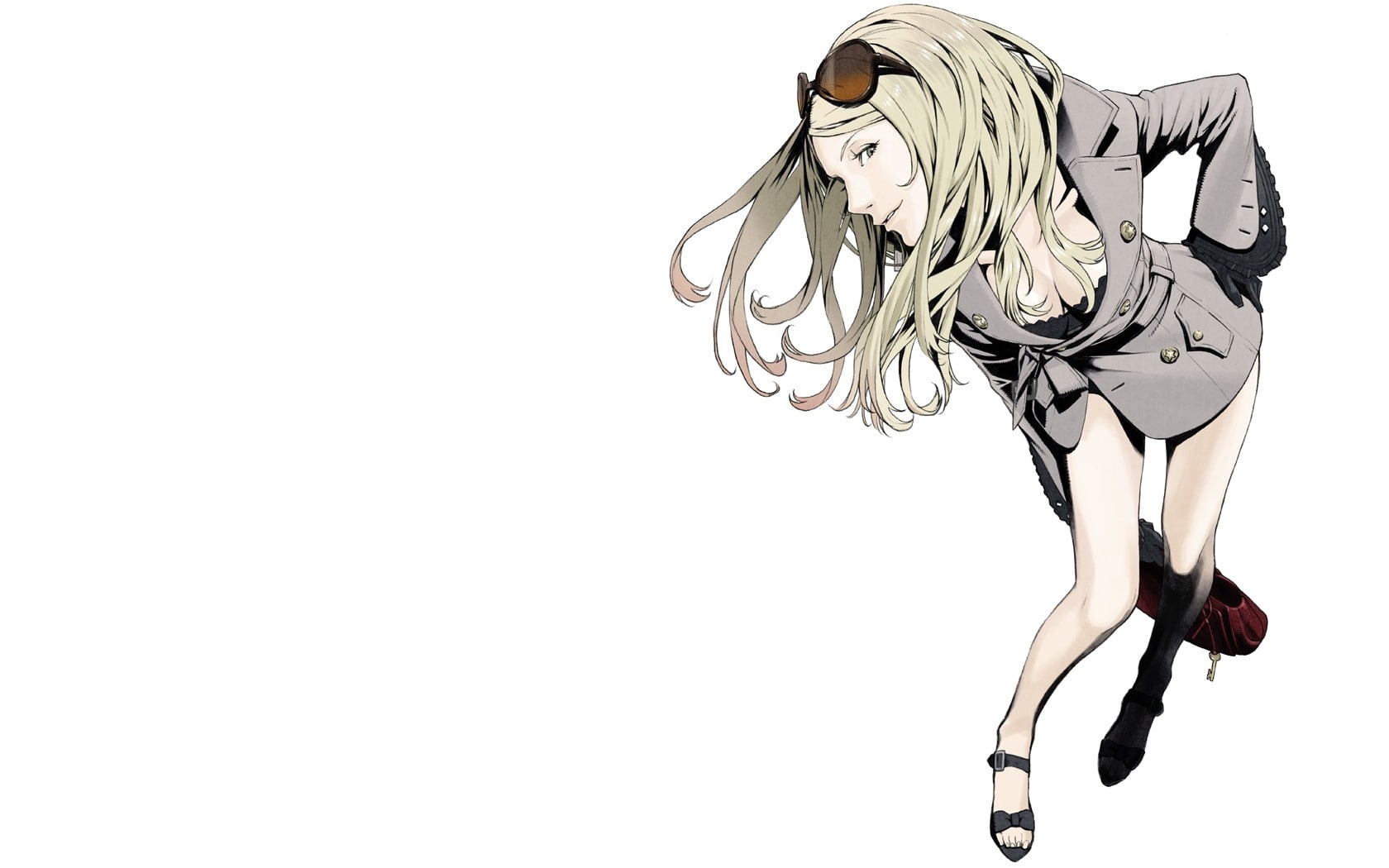 art, people, 720P, anime, heroes, glasses, blondes, background, pixiv, Bra, kozaki, jackets, simple, hd, girls, yusuke, HD Wallpaper