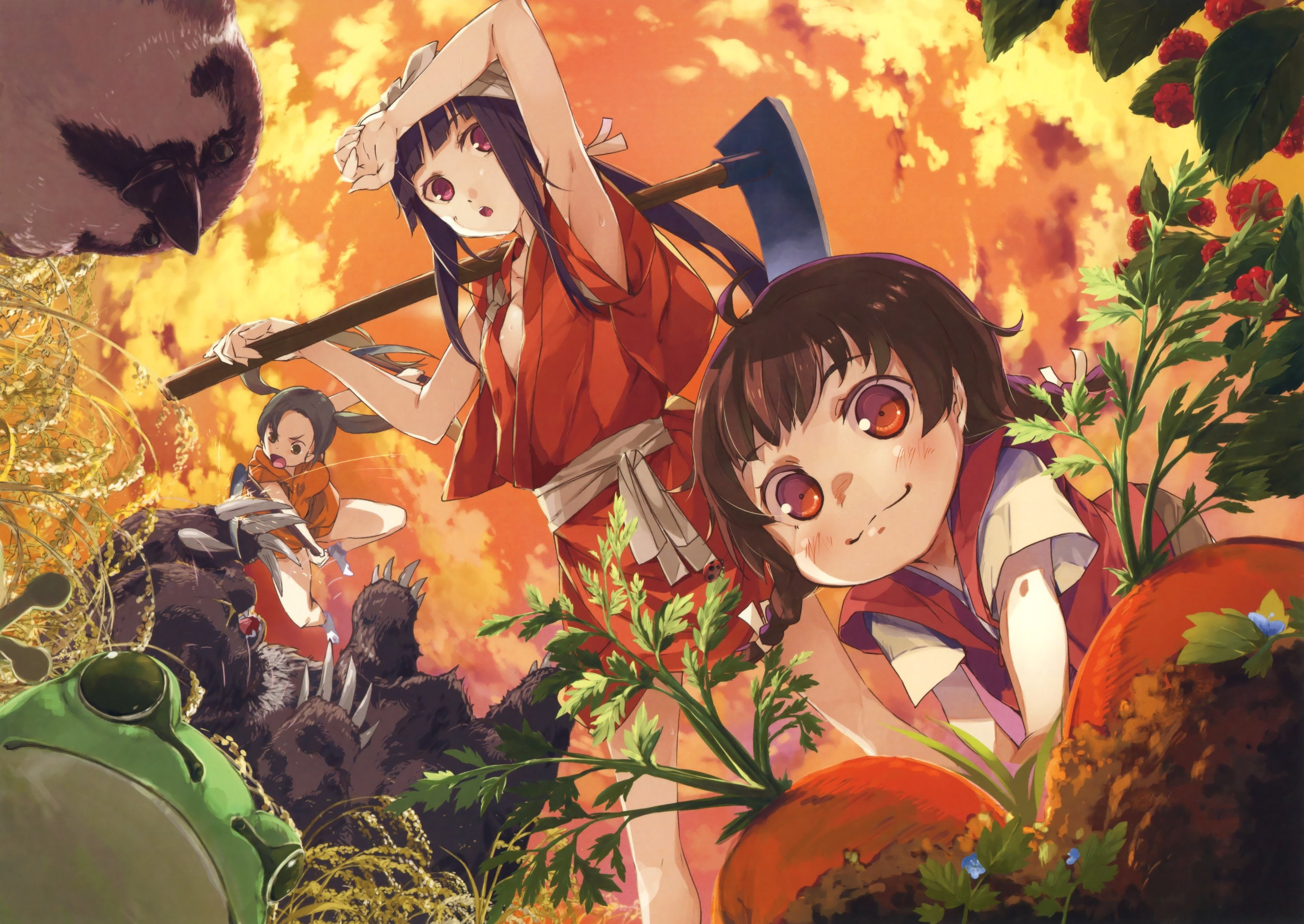 2K, tagme, sky, scan, original, bird, yuusuke, animal, HD Wallpaper