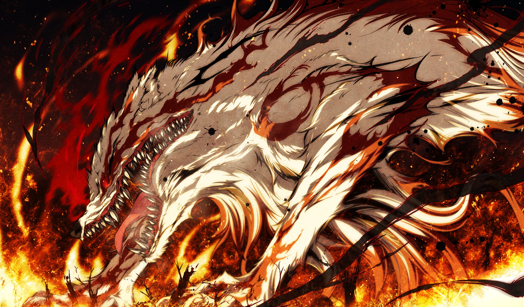 fire, kagura, kajiri, kamui, yuusuke, 1080P, demon, game, dark, HD Wallpaper