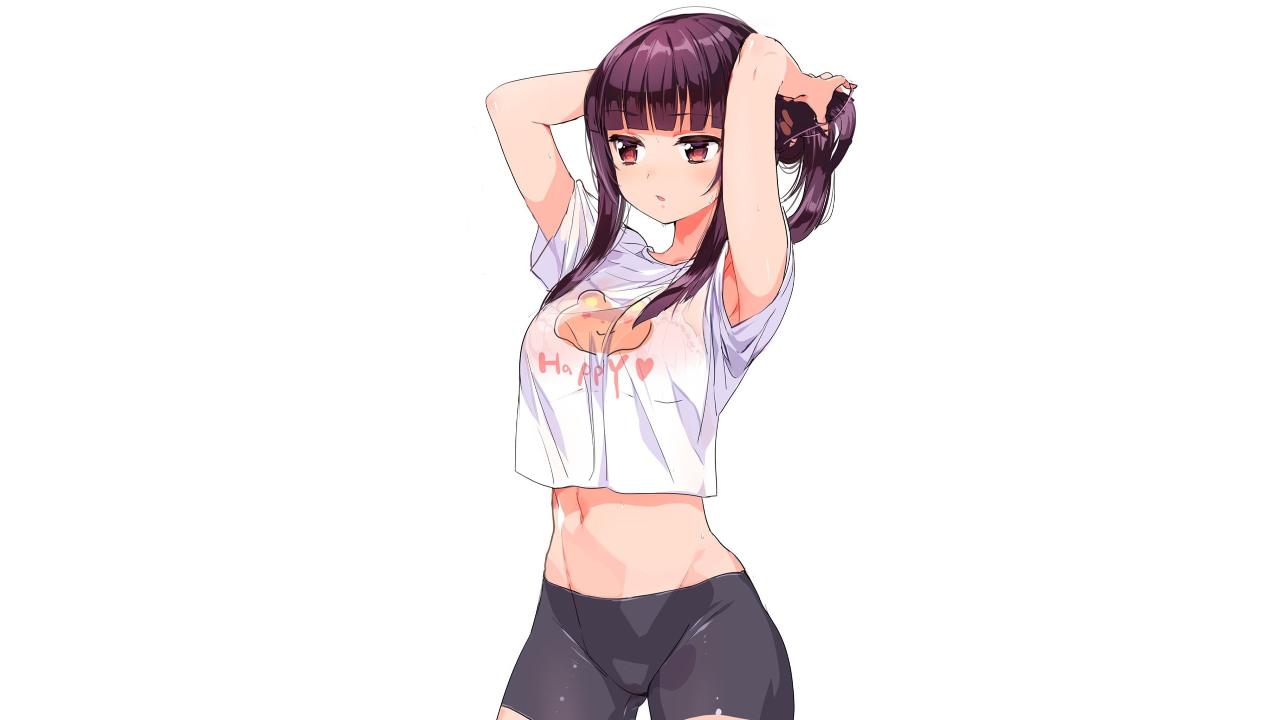 wet clothing, anime girls, 2K, HD Wallpaper