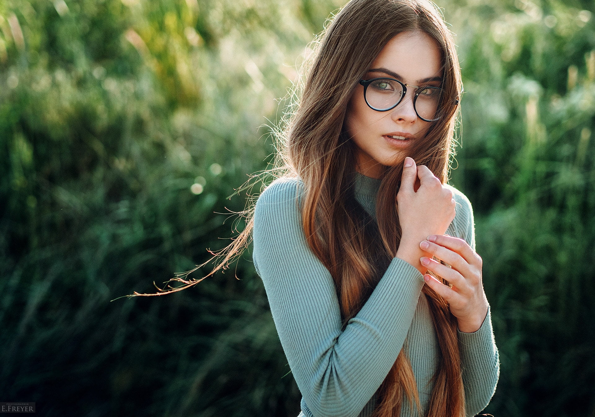 young women, Katya, hair, women with glasses, young adult, beautiful woman, 500px, portrait, brown hair, 1080P, adult, Evgeny Freyer, one person, beauty, HD Wallpaper