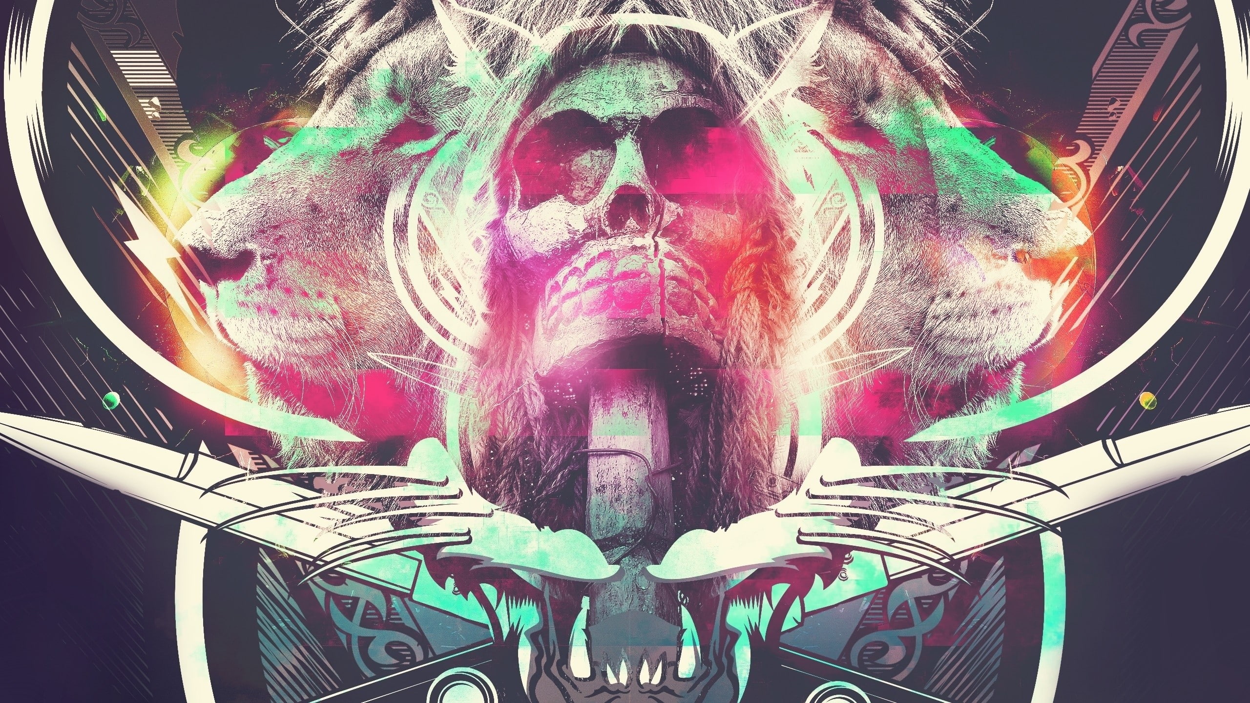 day, men, architecture, knife, lion, skull, symmetry, artwork, art and craft, digital composite, digital art, illuminated, metal, abstract, low angle view, HD Wallpaper