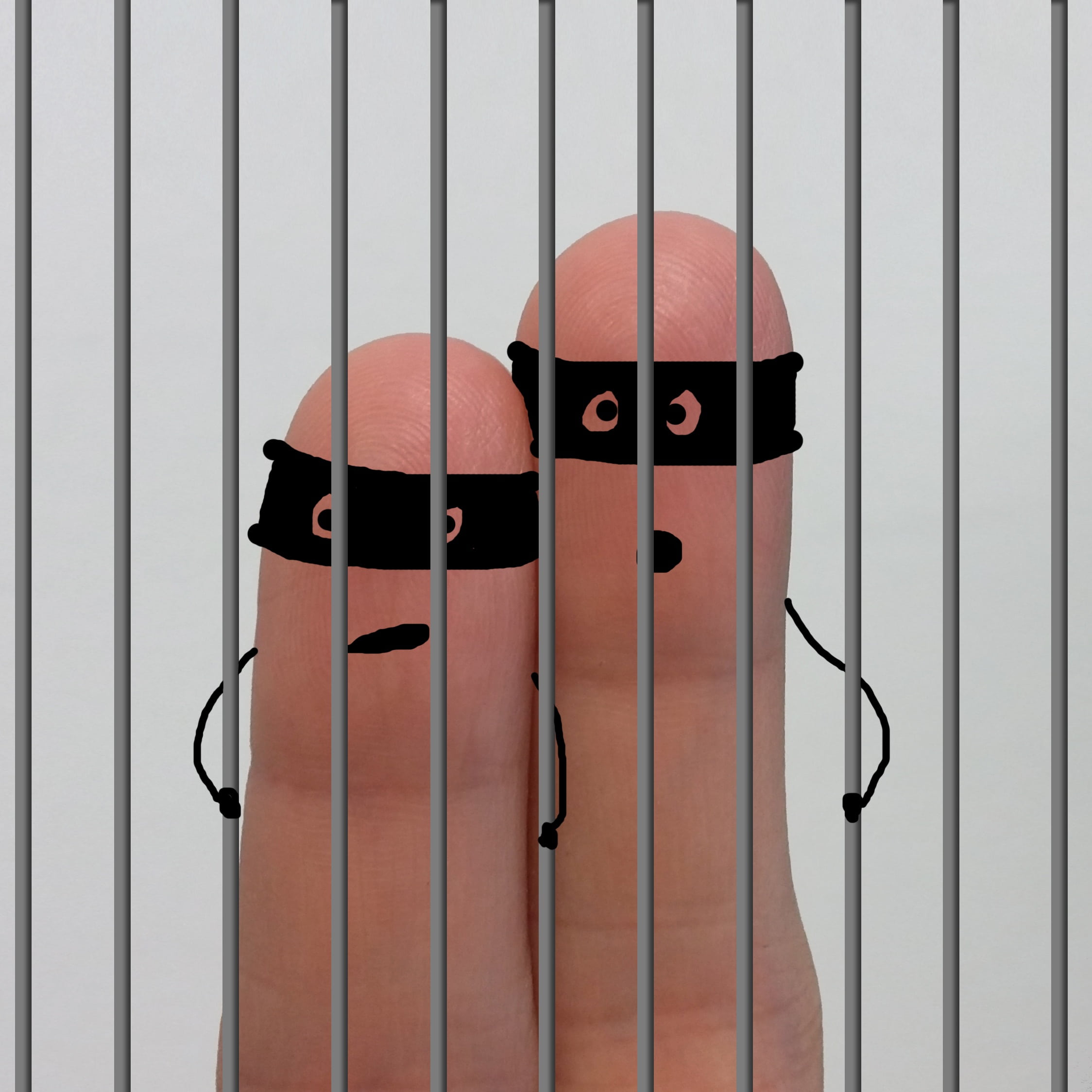 weapon, drawing, security, bars, 1080P, smilies, shape, close-up, jail, face, fingers, robbery, fear, day, human representation, swag, representation, Phone HD Wallpaper