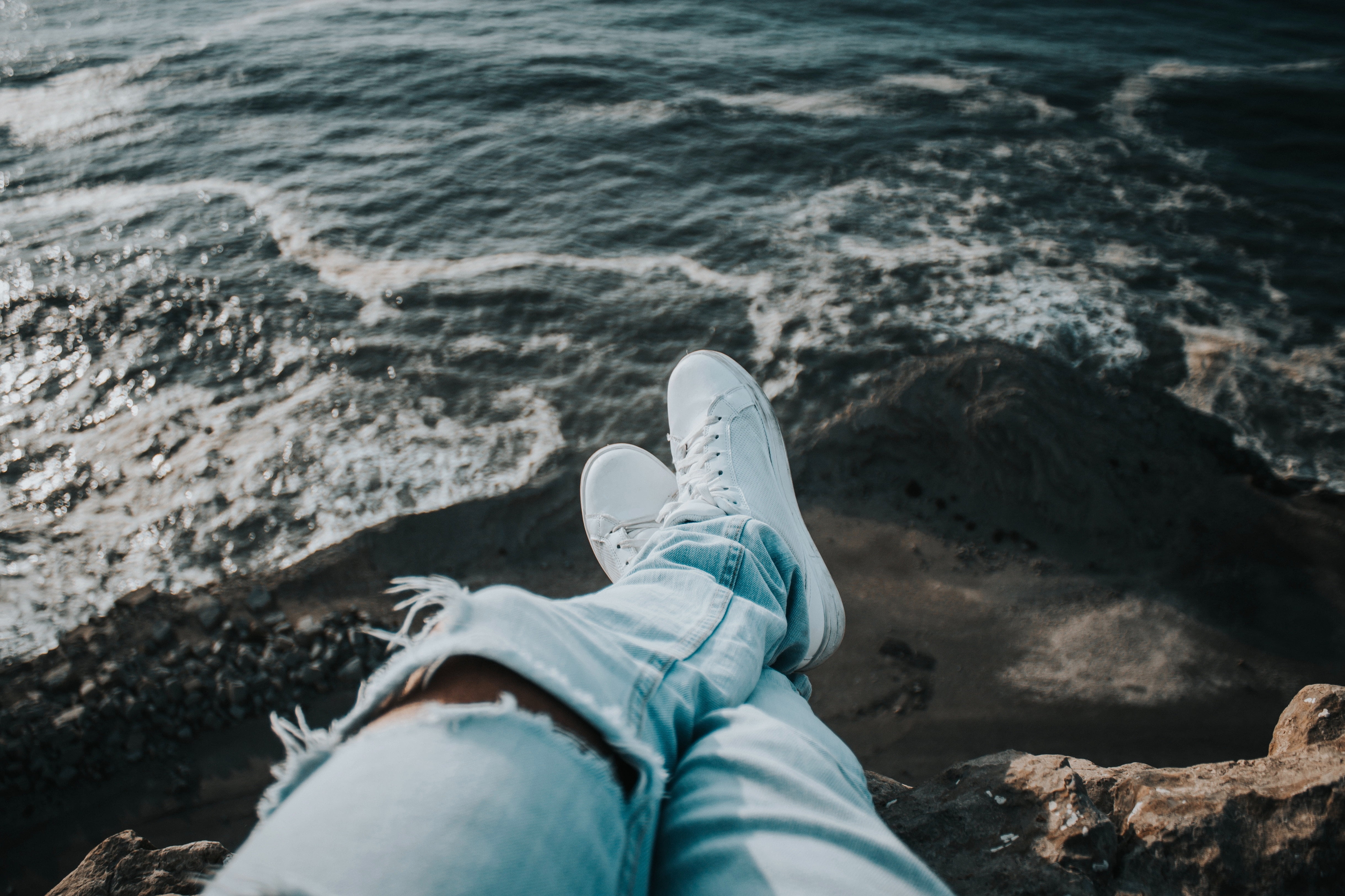 white, body part, summer, real people, shoes, vacations, feet, sneakers, solid, leisure activity, males, 4K, resting, casual clothing, pair, rock - object, HD Wallpaper