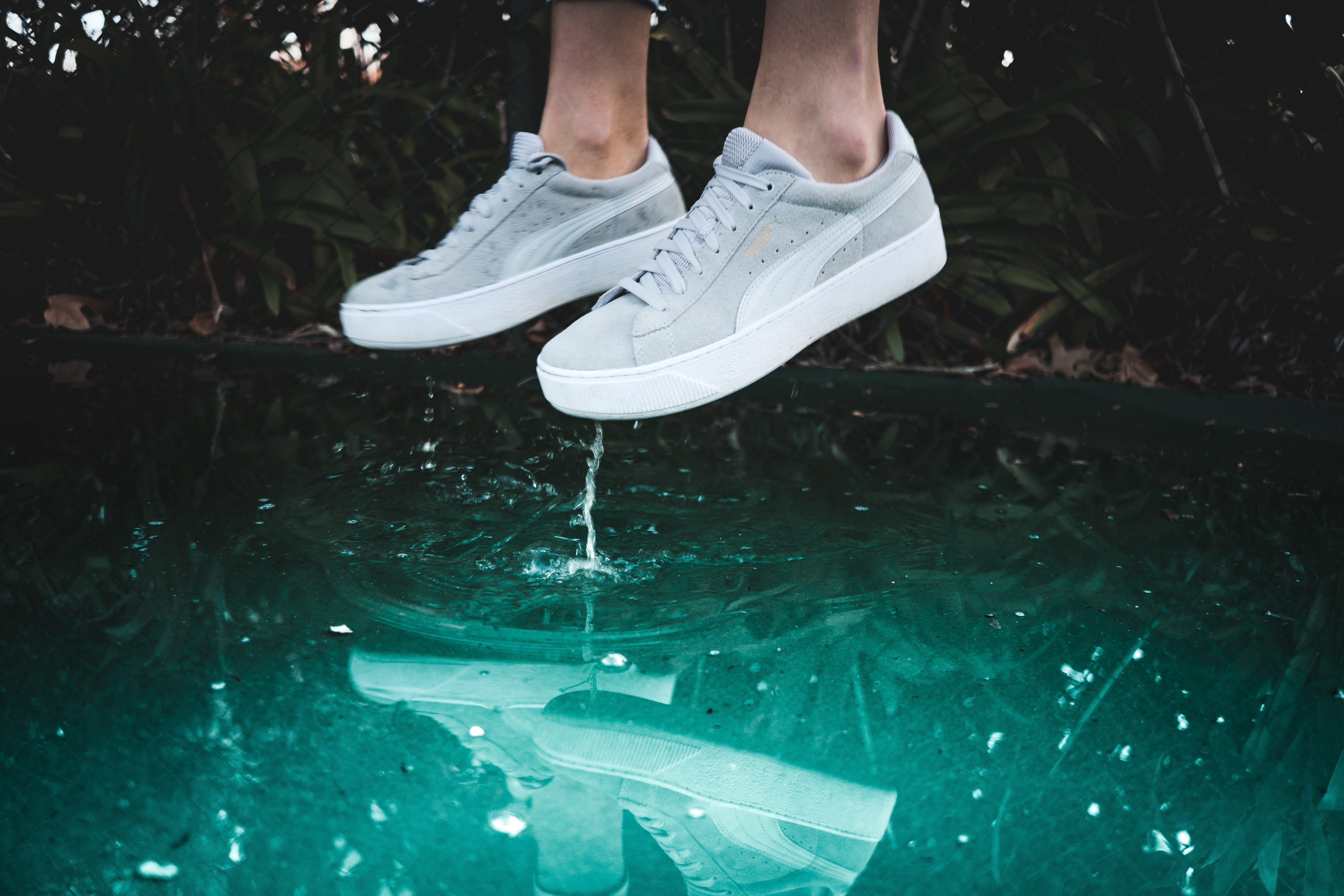 nature, day, puma, human limb, standing, vans, men, person, unrecognizable person, lifestyles, pair, feet, shoe, sneakers, sneaker, water, shoes, low section, HD Wallpaper