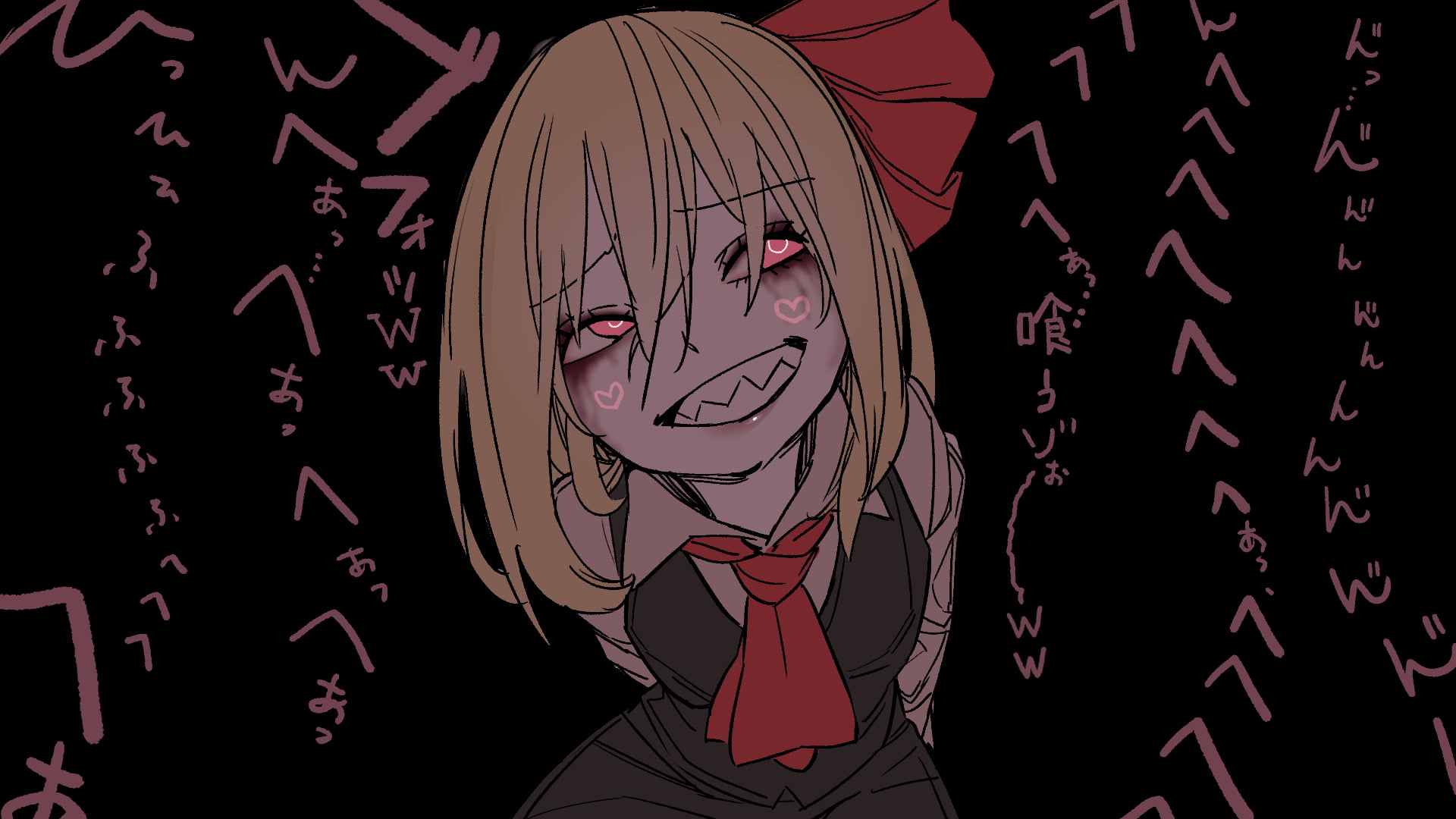 1080P, anime girls, kawayabug, horror, yandere, schoolgirl, HD Wallpaper