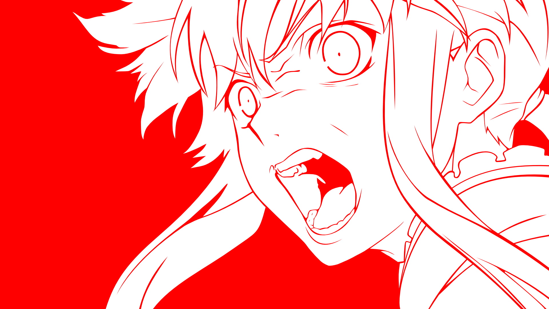 1080P, anime girls, yandere, anime, Mirai Nikki, Gasai Yuno, HD Wallpaper