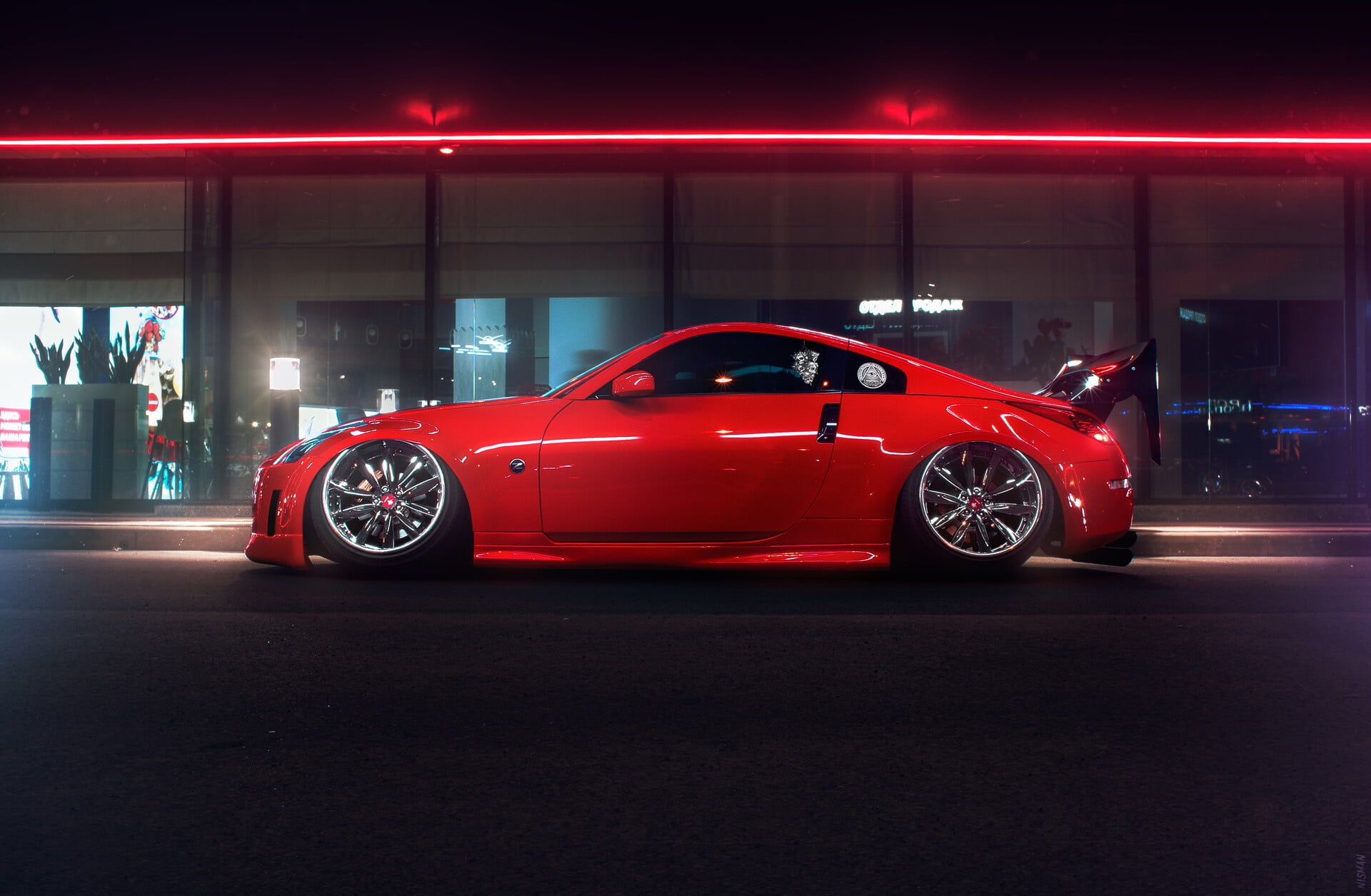 vehicle, Nissan 350Z, Nissan, car, red cars, 1080P, HD Wallpaper