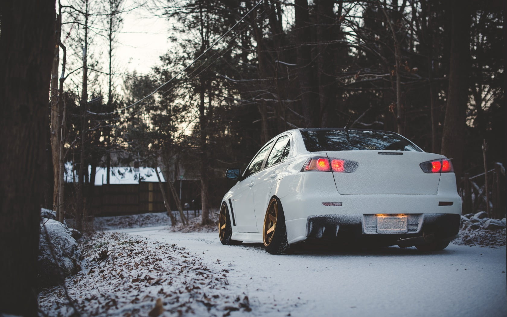 blizzard, city, no People, mode of transportation, 720P, storm, tree, road, land, extreme weather, driving, rear view, car, mitsubishi, day, plant, winter, HD Wallpaper