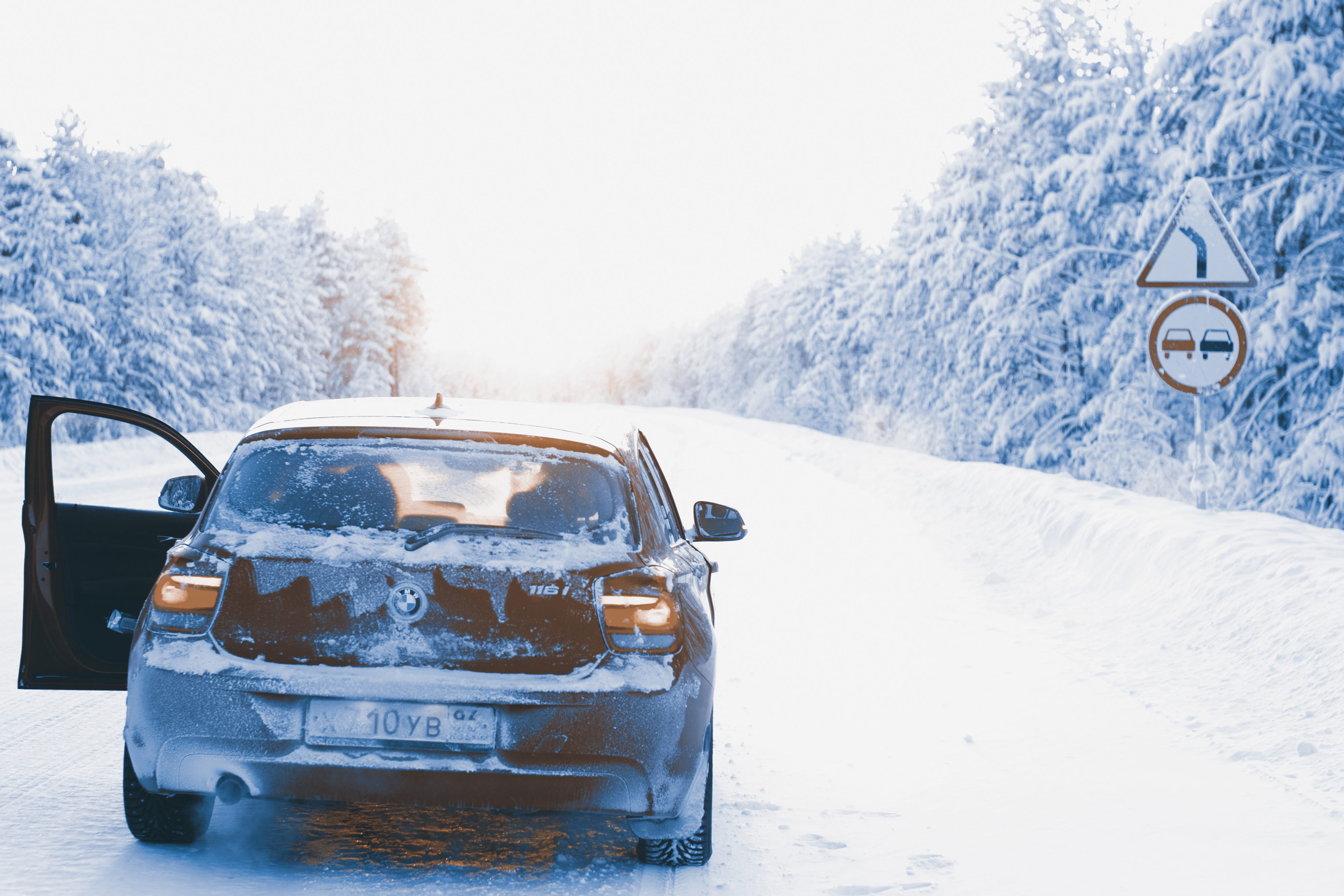 BWM, day, transportation, white color, weather, snowing, stationary, road, wintery, sky, winter, environment, outdoors, car, white, mode of transportation, HD Wallpaper