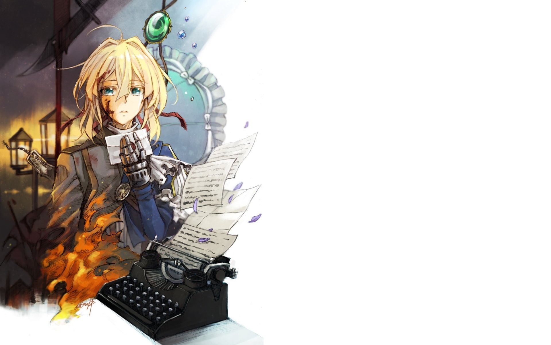 adult, women, studio shot, Violet Evergarden, hair, females, human representation, indoors, cyborg, one person, Anime, blond hair, Violet Evergarden (Character), HD Wallpaper