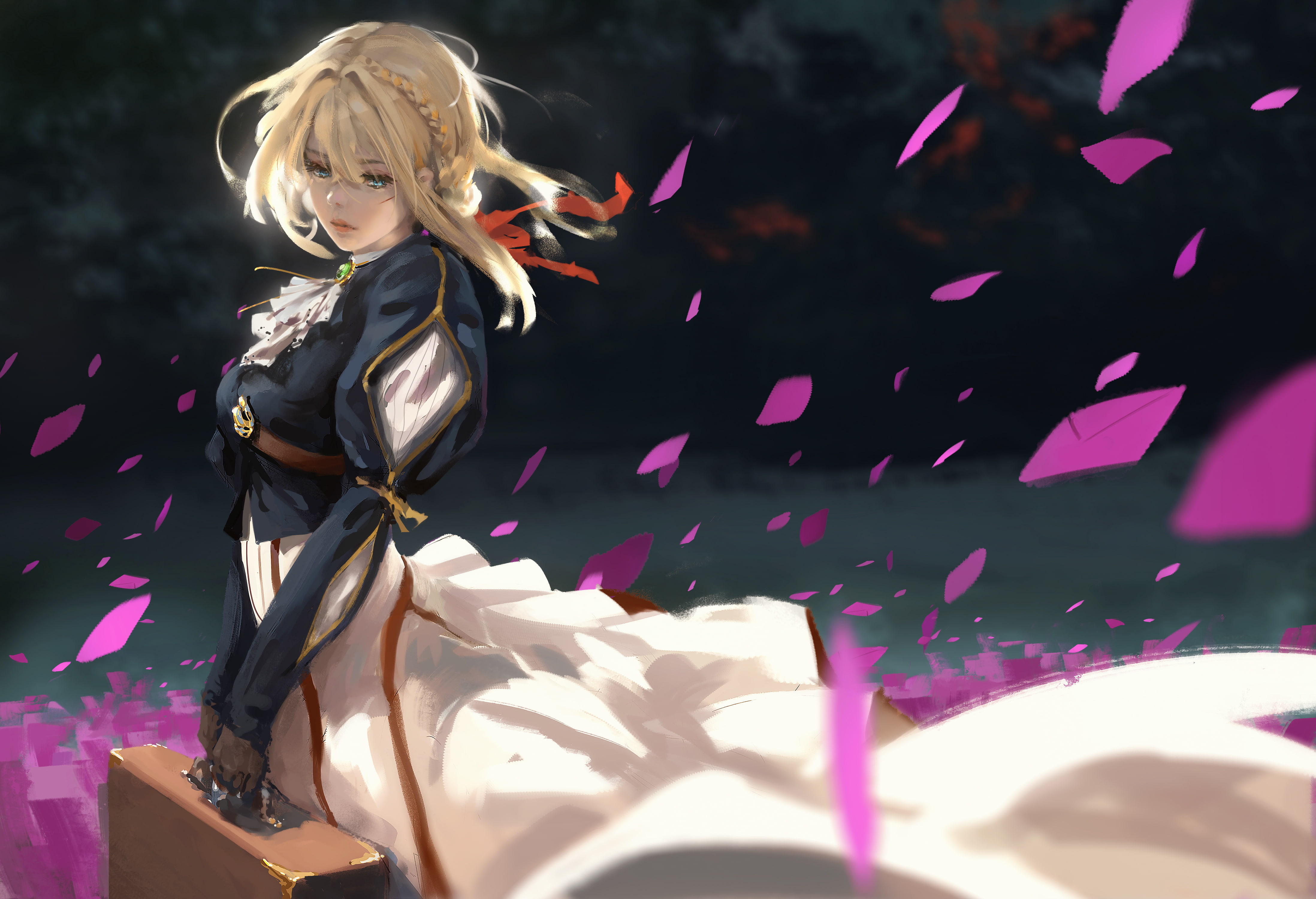 Violet Evergarden (Character), Girl, 4K, Blonde, Anime, Violet Evergarden, Blue Eyes, HD Wallpaper