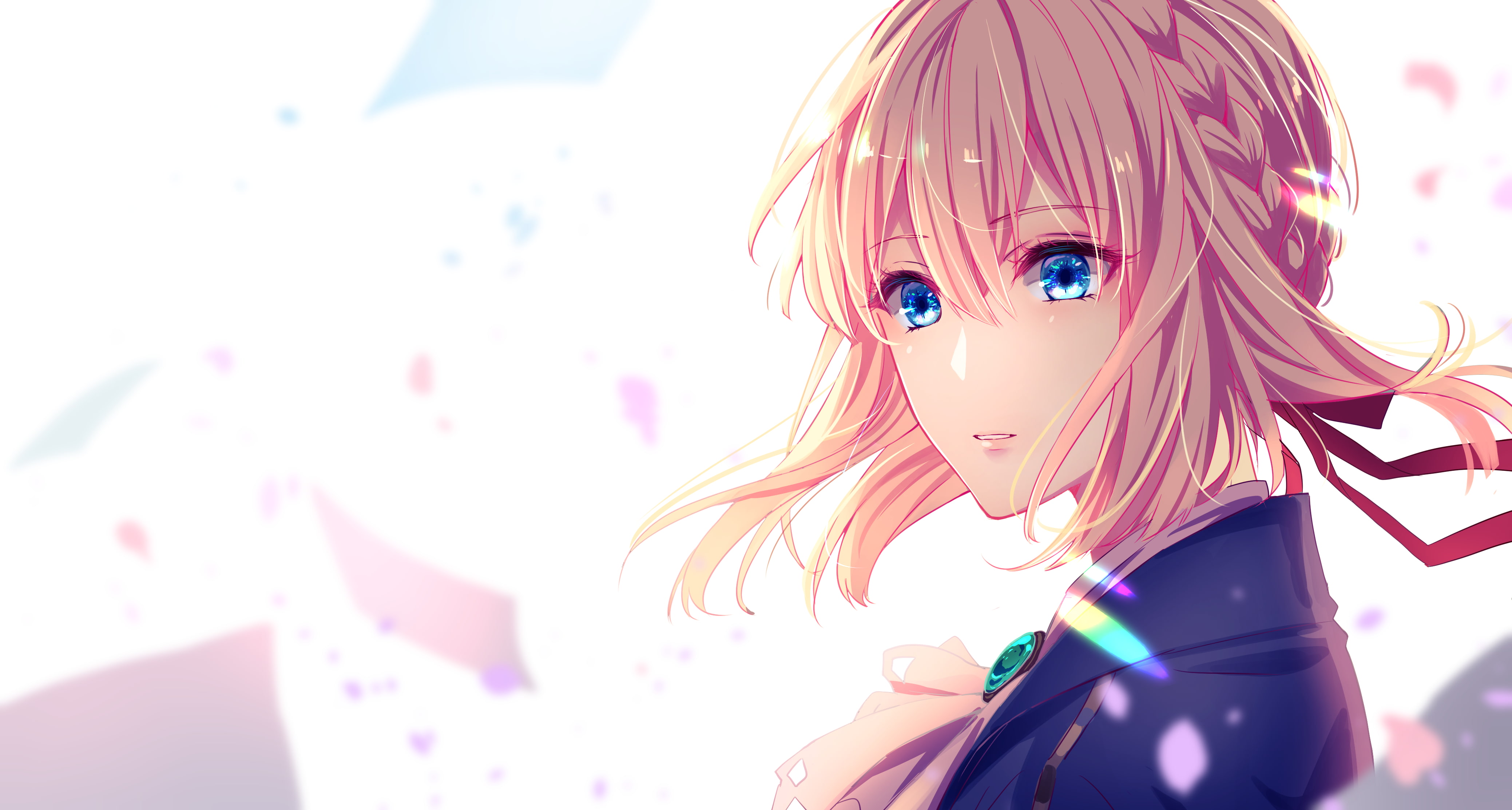 Blue Eyes, Girl, Blonde, Anime, Violet Evergarden (Character), Violet Evergarden, 4K, HD Wallpaper