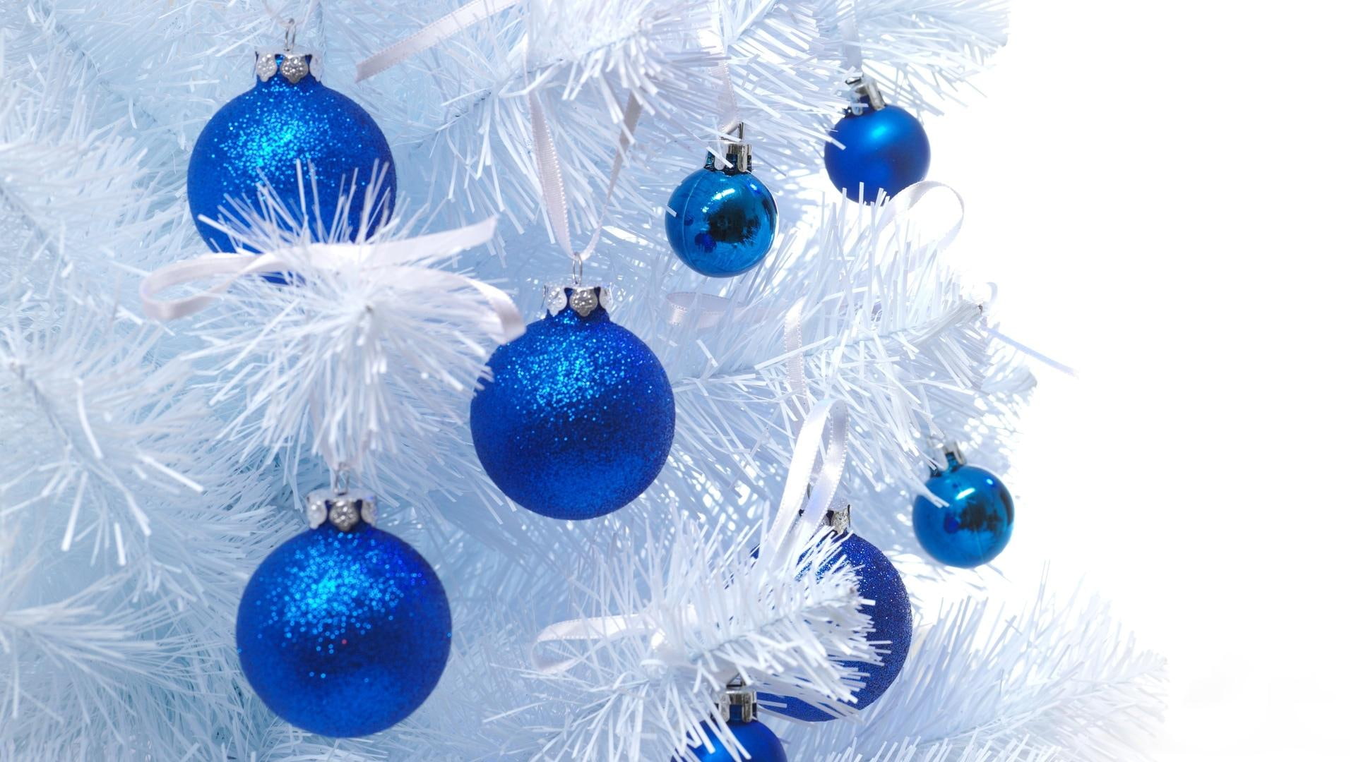 1080P, blue, 3d and abstract, amit, omdave, snow, ball, matu, hrdave, tree, HD Wallpaper