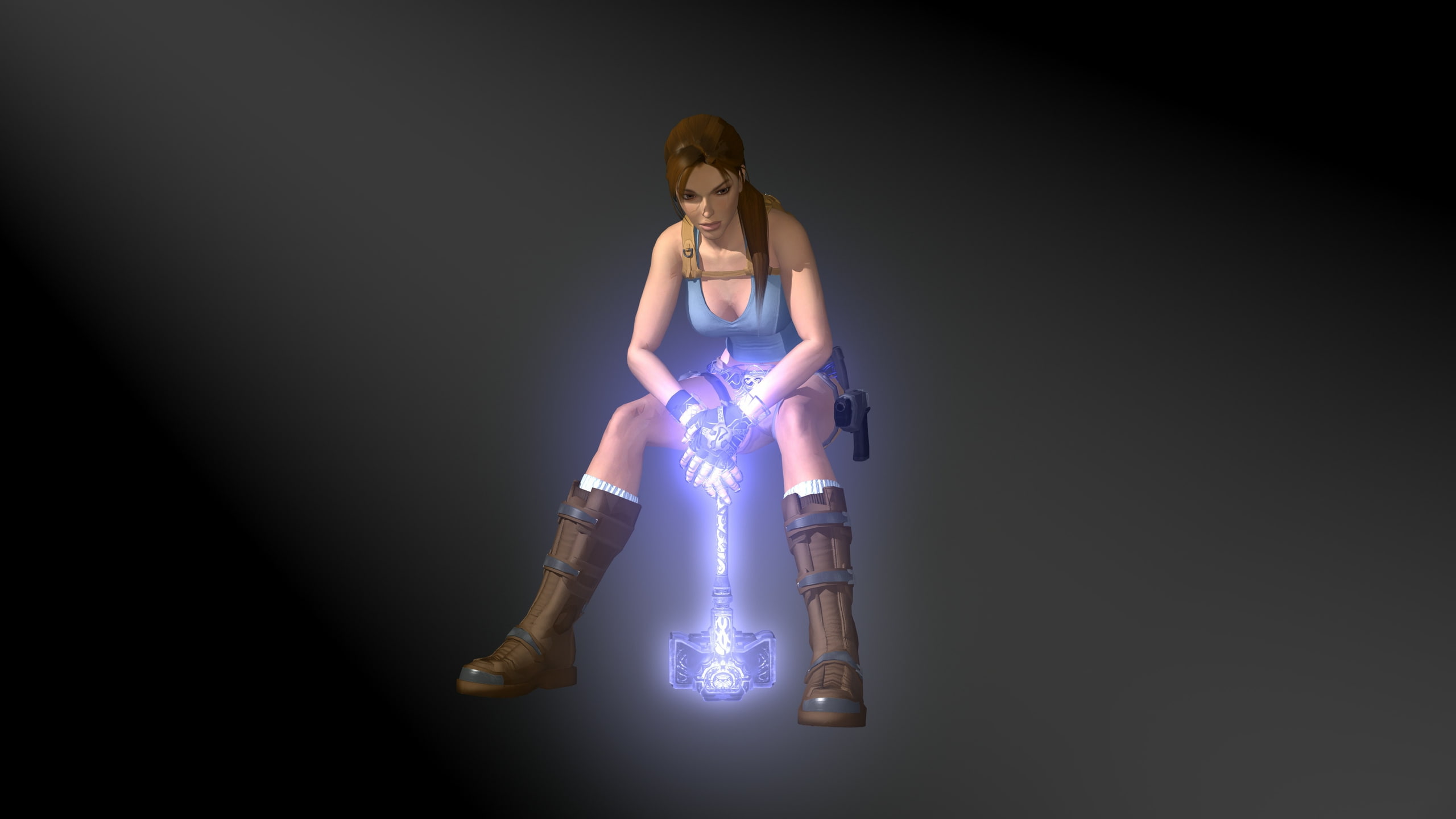 video, Tomb Raider Underworld, Lara, art, hd, hammer, underworld, tomb, Thor Hammer, 2K, games, raider, thor, HD Wallpaper