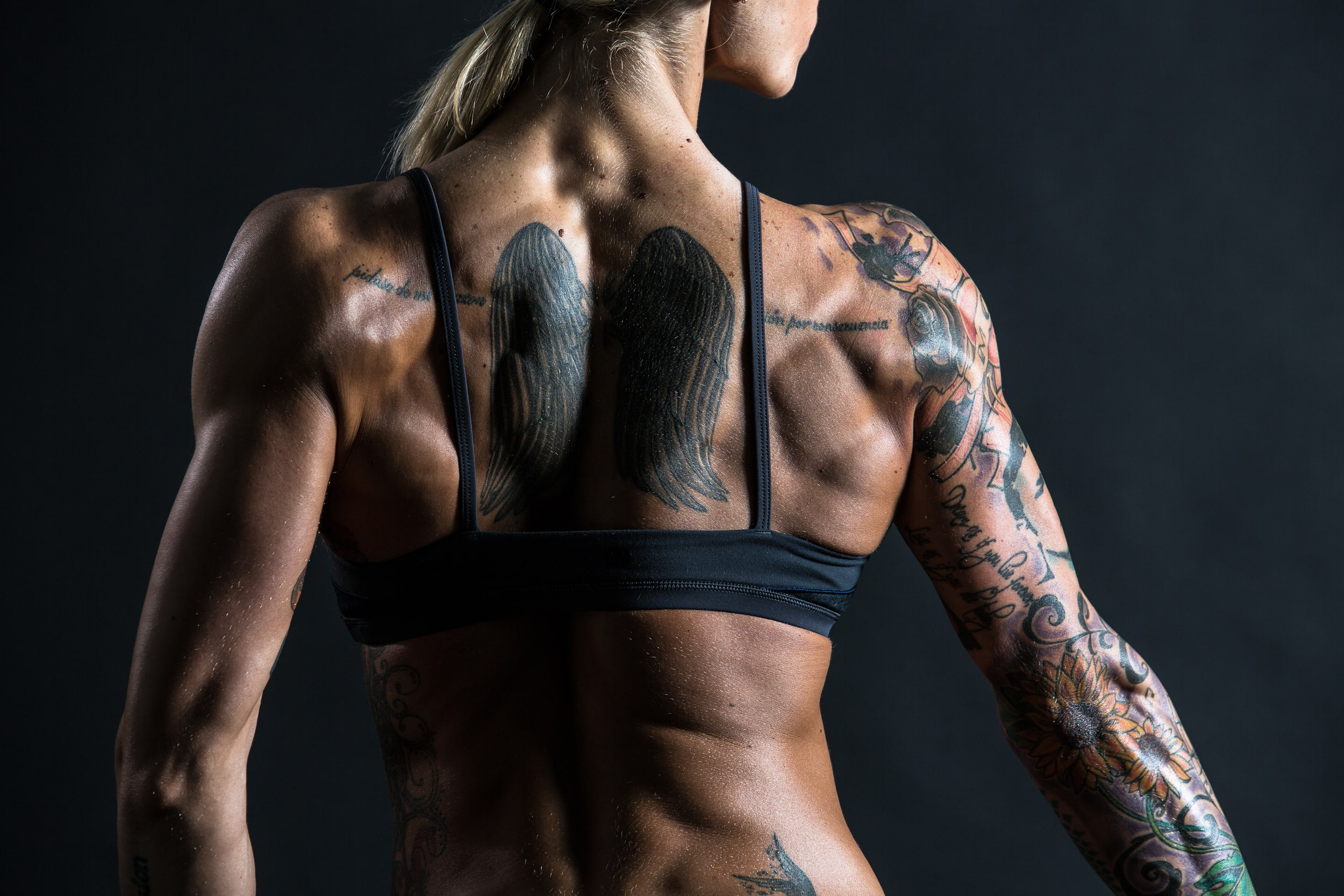 muscles, 1080P, tattoos, physical activity, back, HD Wallpaper