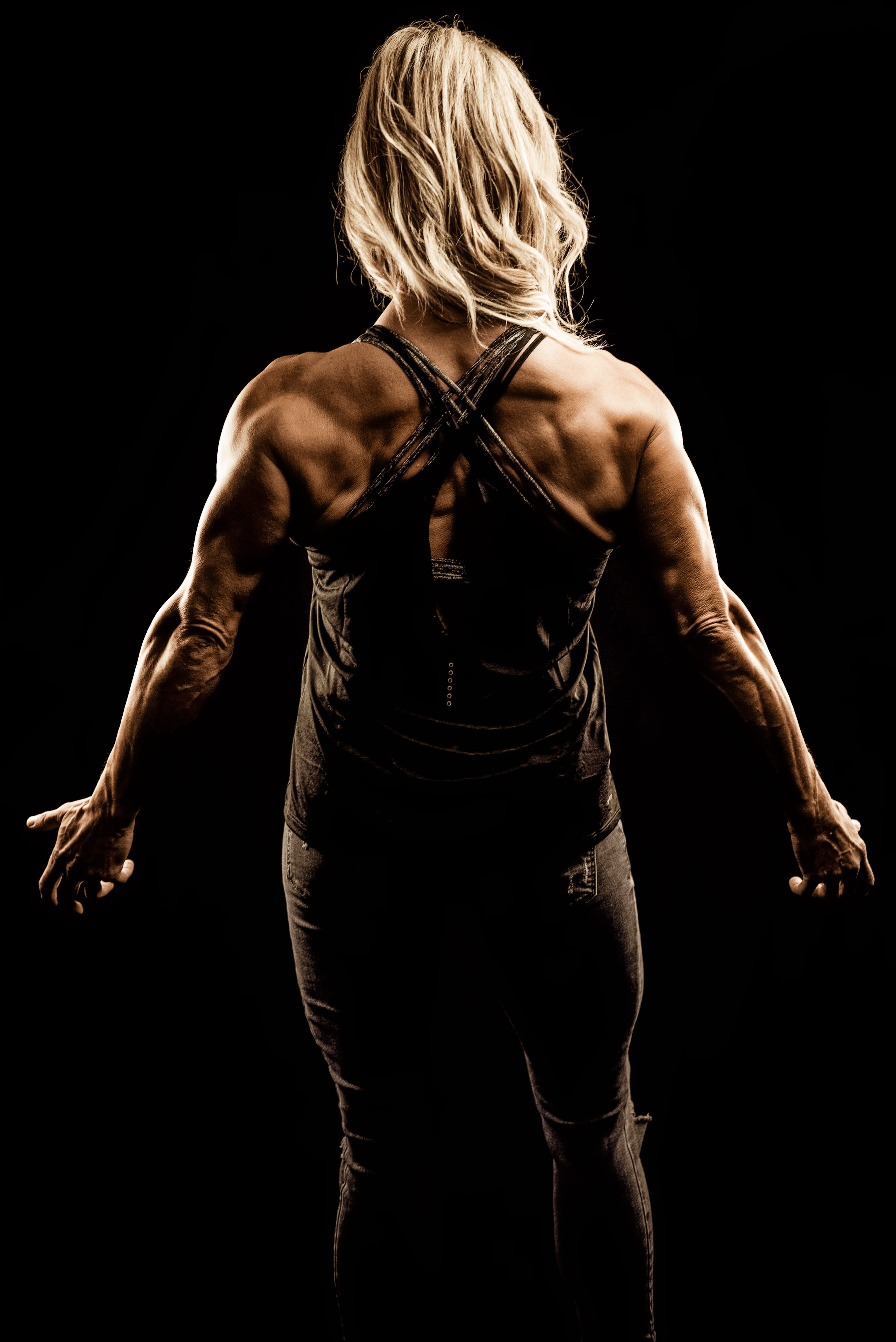person, adult, cut out, black background, hair, bodybuilding, studio, three quarter length, muscles, suit, indoors, body, woman, lifestyles, young adult, Phone HD Wallpaper