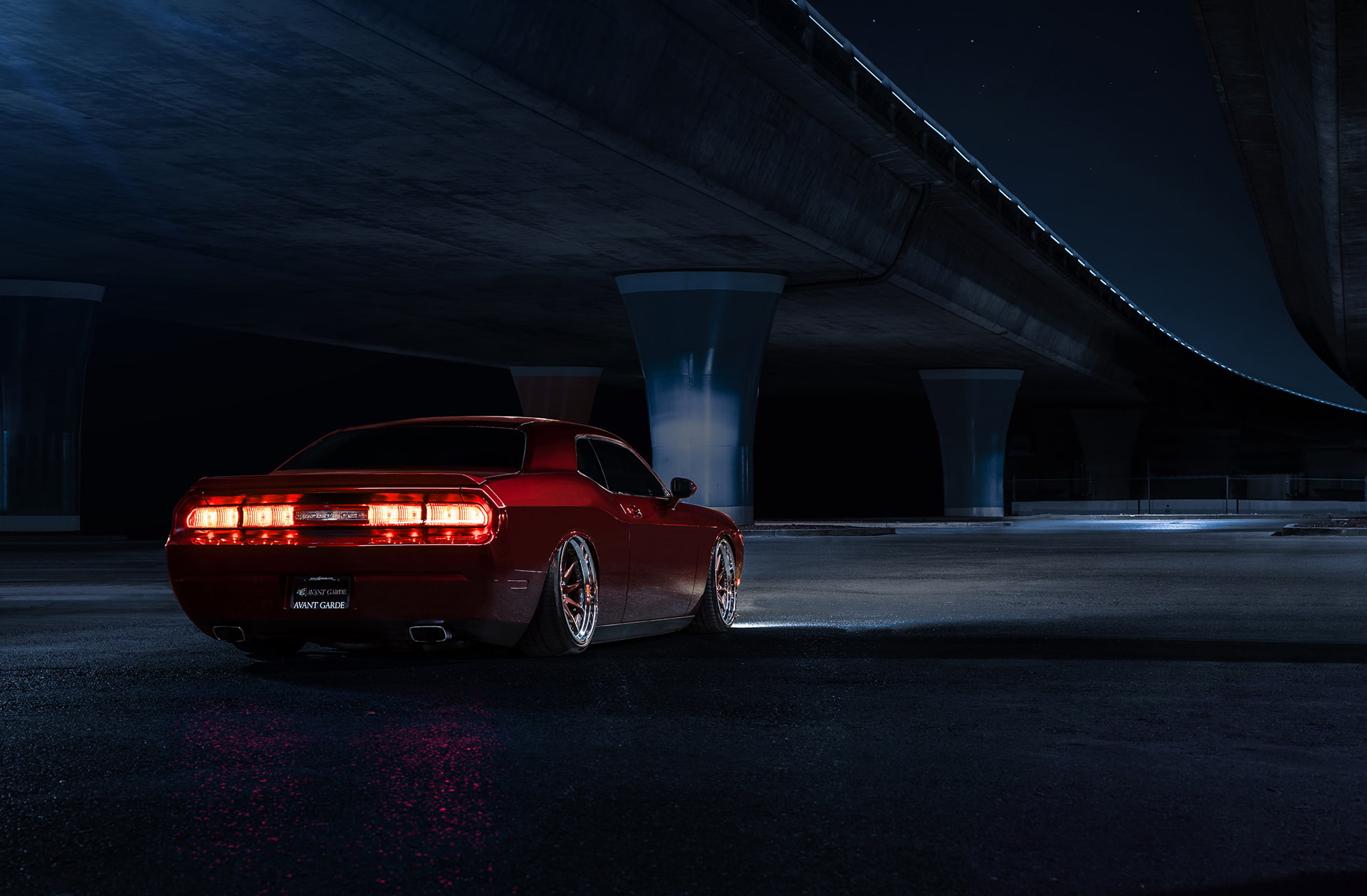 American, Candy, Muscle, Before, Garde, Challenger, Dodge, Car, Back, Wheels, Red, 1080P, HD Wallpaper