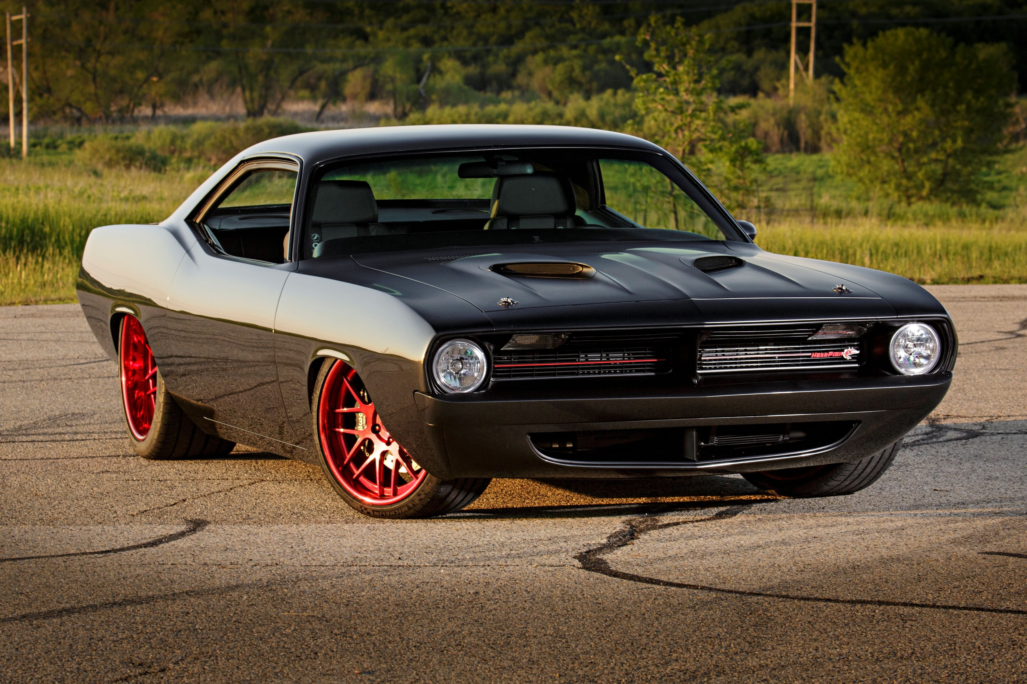barracuda, classic, rods, mopar, muscle, hot, plymouth, rod, 1973, custom, 4K, cuda, HD Wallpaper