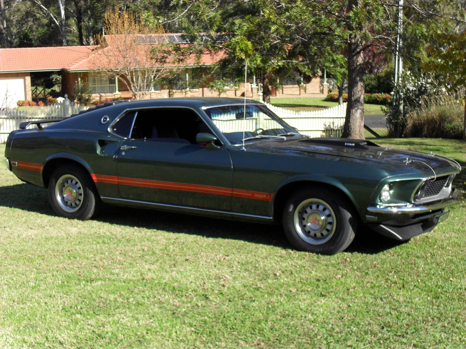 Fastback, Ford, Muscle Car, 1080P, Car, Ford Mustang Mach 1, Black Car, HD Wallpaper