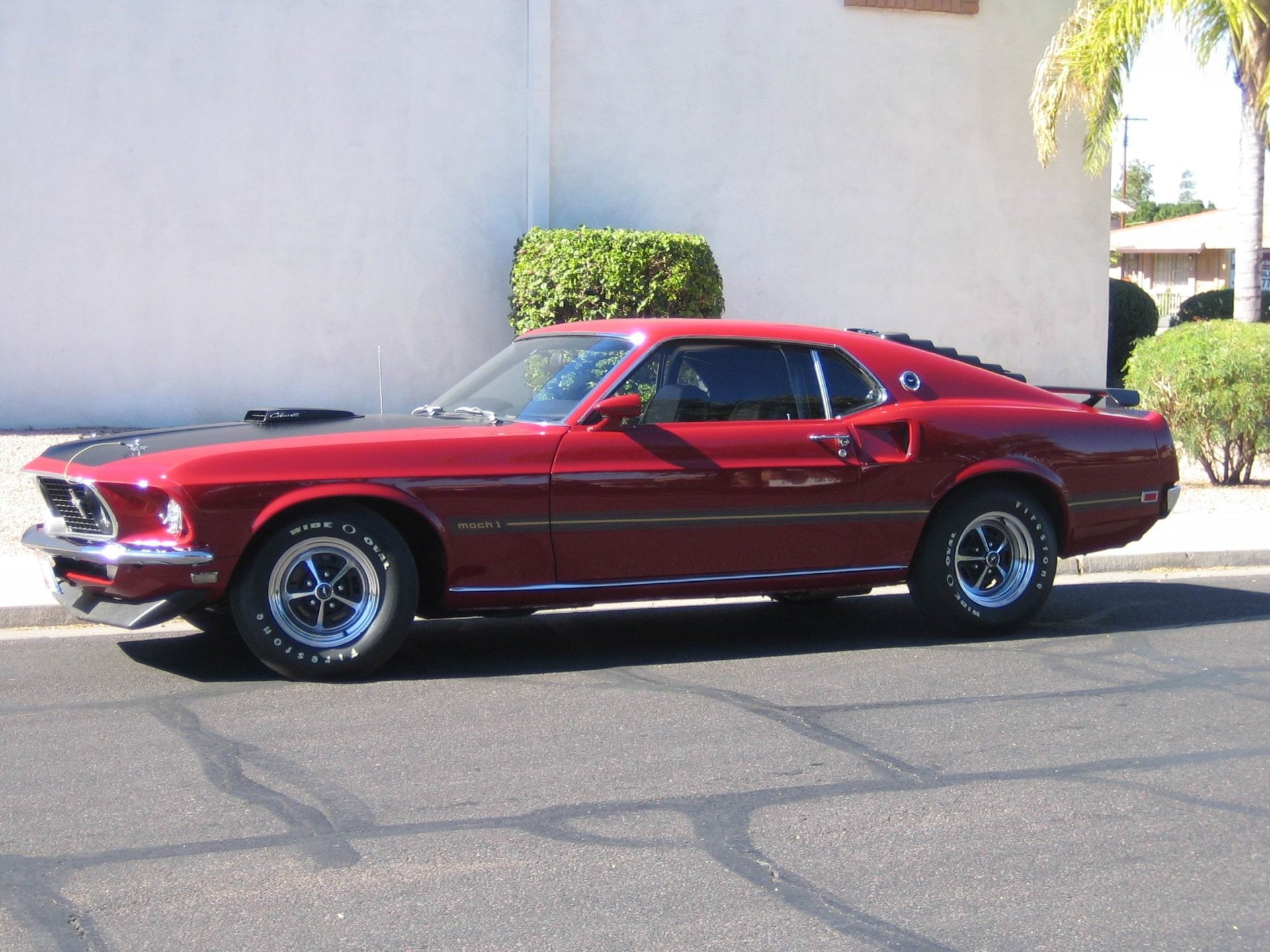 1080P, Red Car, Car, Ford Mustang Mach 1, Muscle Car, Ford, Fastback, HD Wallpaper