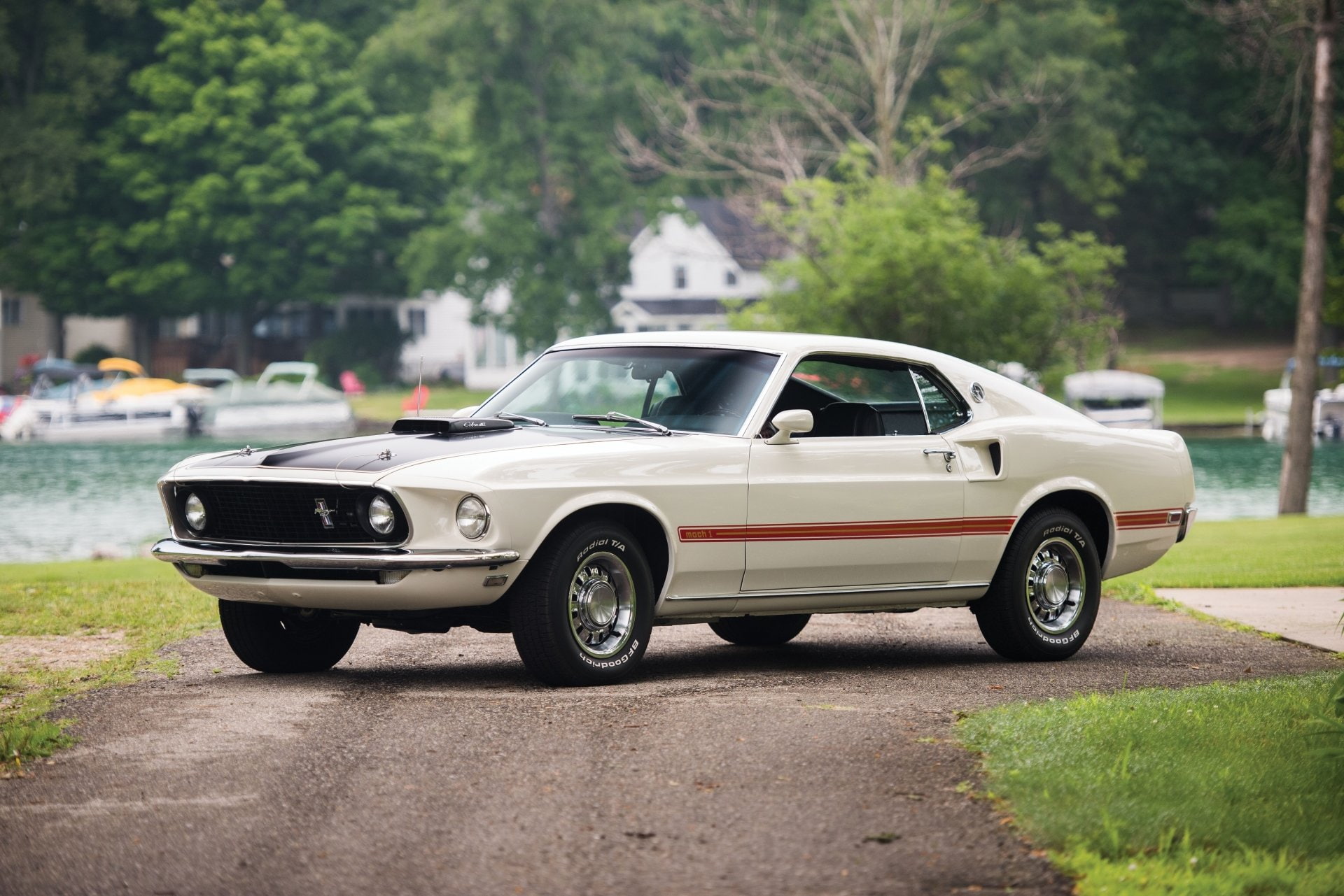 Fastback, 1080P, White Car, Muscle Car, Car, Ford, Ford Mustang Mach 1, HD Wallpaper