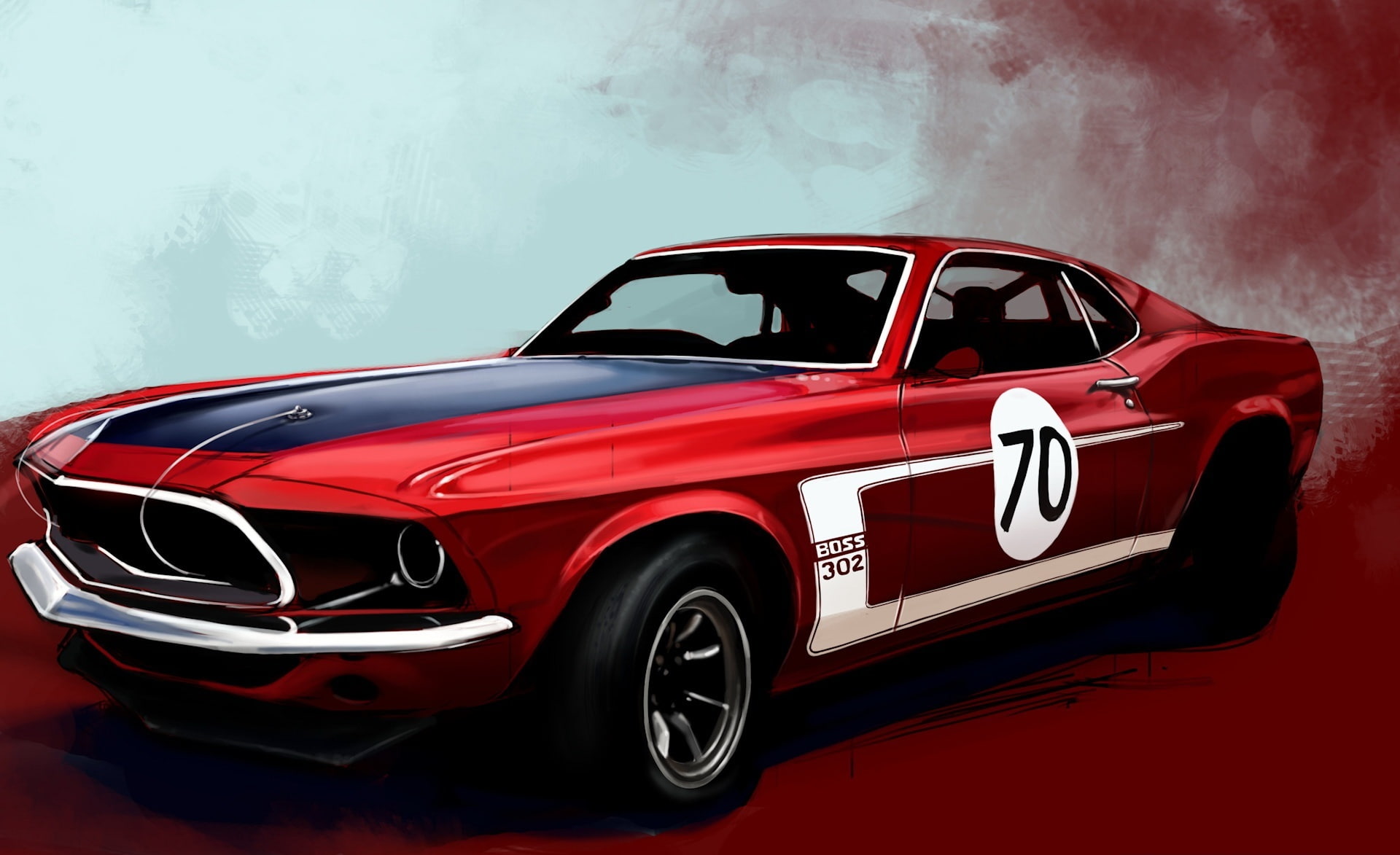 mode of transportation, red, no people, Motors, 1080P, Ford, sport, vintage car, transportation, Boss, security, day, land vehicle, sports car, convertible, HD Wallpaper