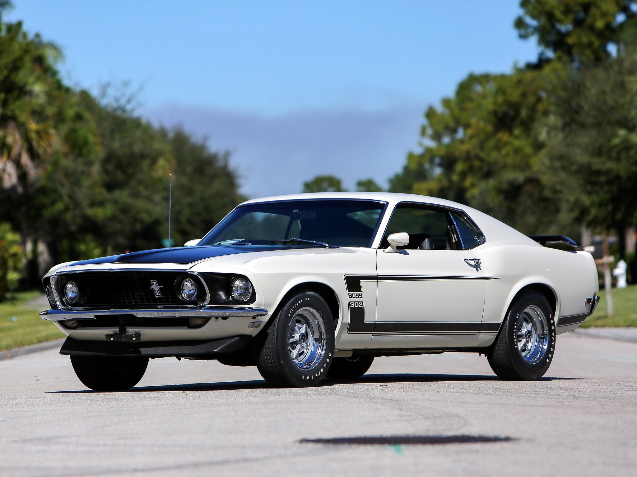classic, boss, 1969, 302, ford, mustang, 1080P, muscle, HD Wallpaper