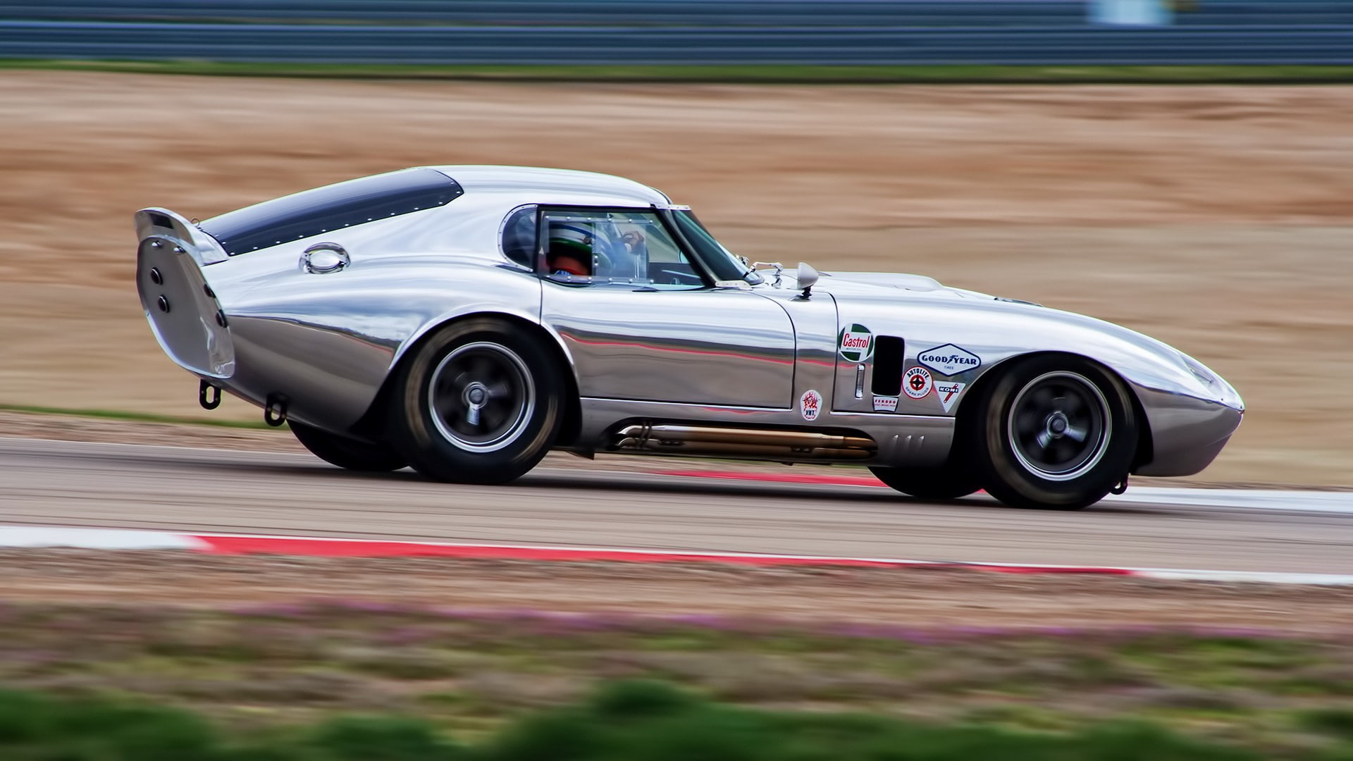 day, sports track, driving, car, land vehicle, auto racing, sports race, 1080P, motion, Shelby Cobra Daytona, sport, transportation, professional sport, HD Wallpaper