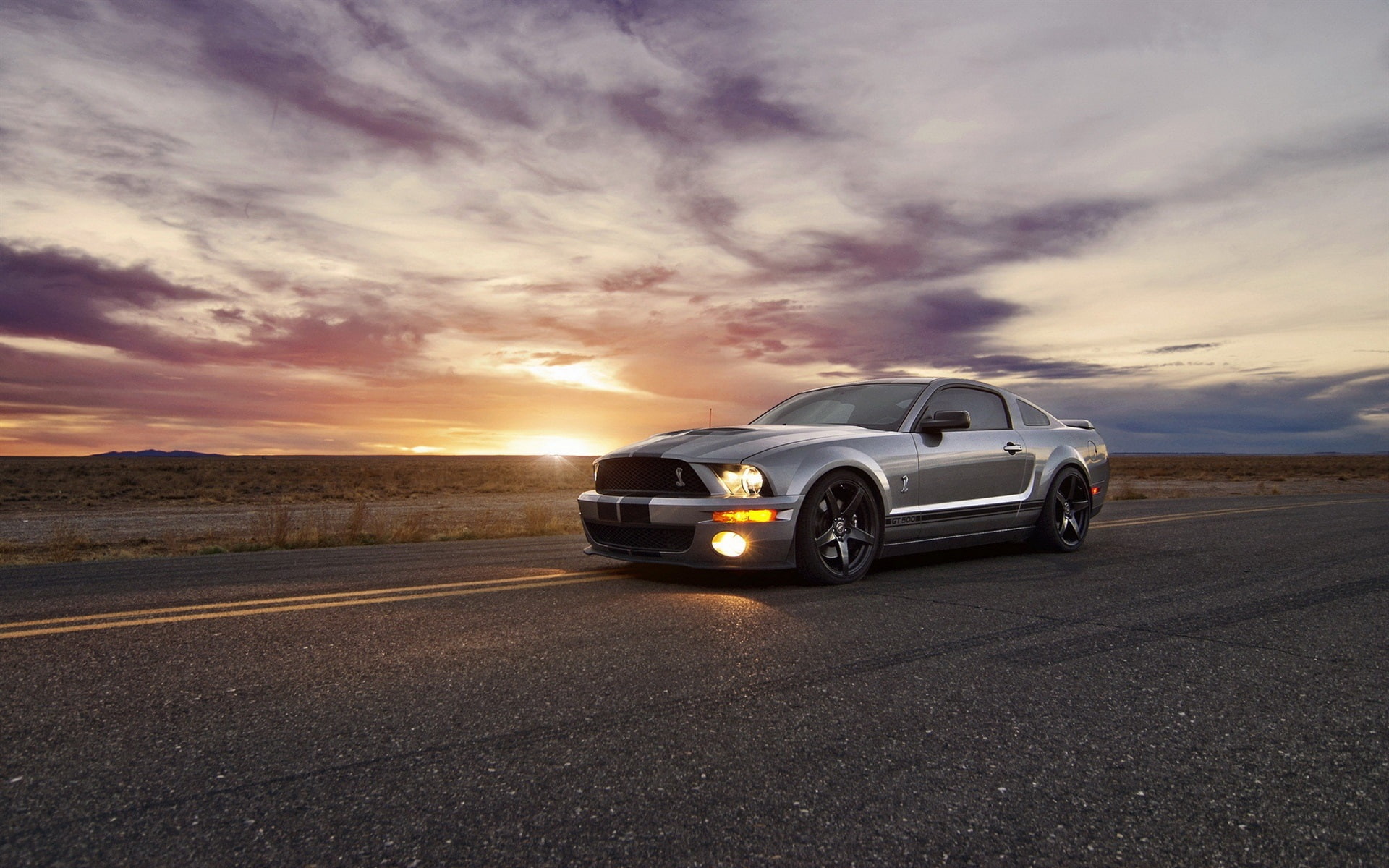 Sunset, Cobra, 1080P, Shelby, gt, GT500, Supercar, Ford, HD Wallpaper