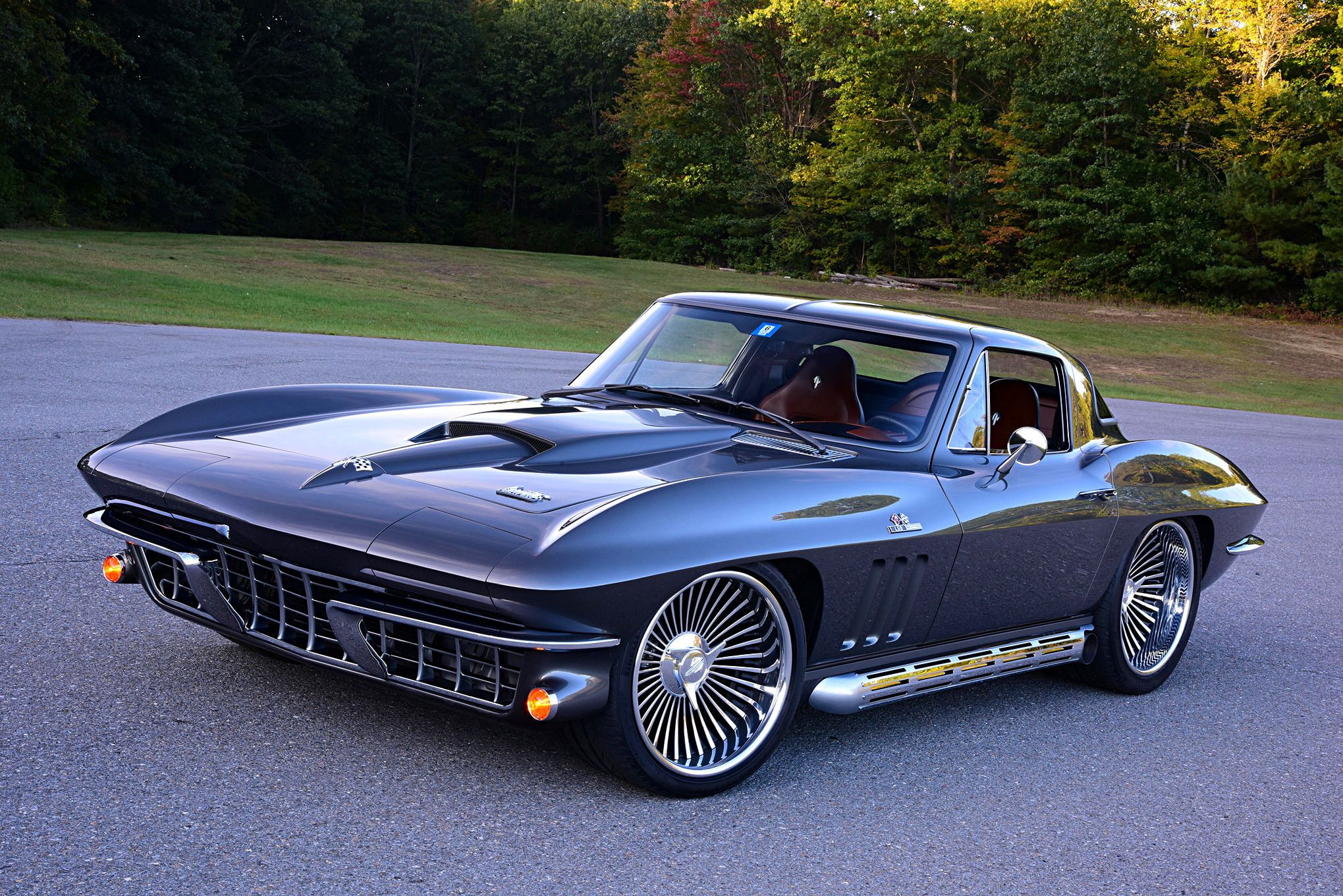 car, automobile, corvette, 1080P, rod, auto, chevrolet, streetrod, custom, vehicle, hotrod, hot, 1966, HD Wallpaper