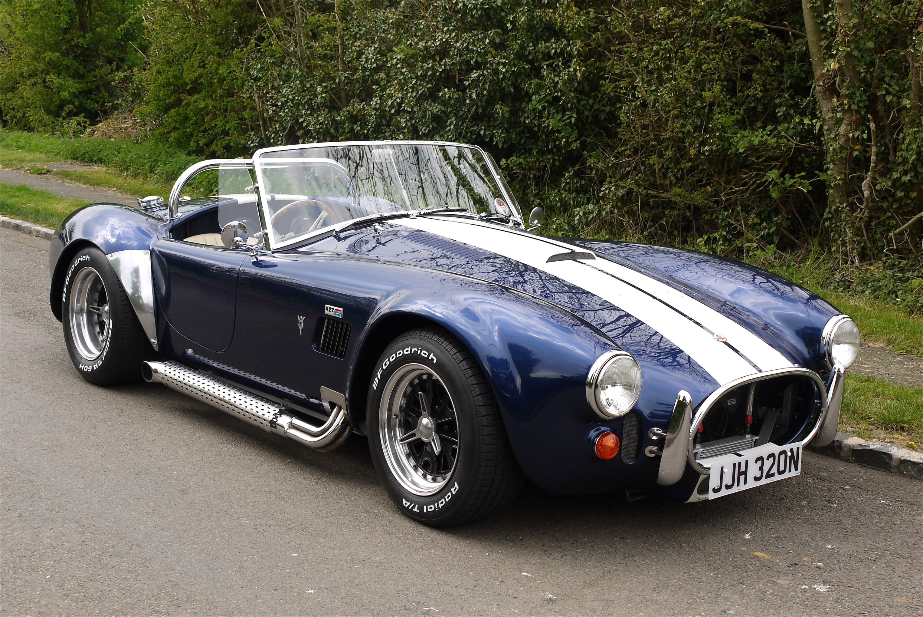 AC-Cobra-Replica, trees., 2K, shrub, roadside, HD Wallpaper