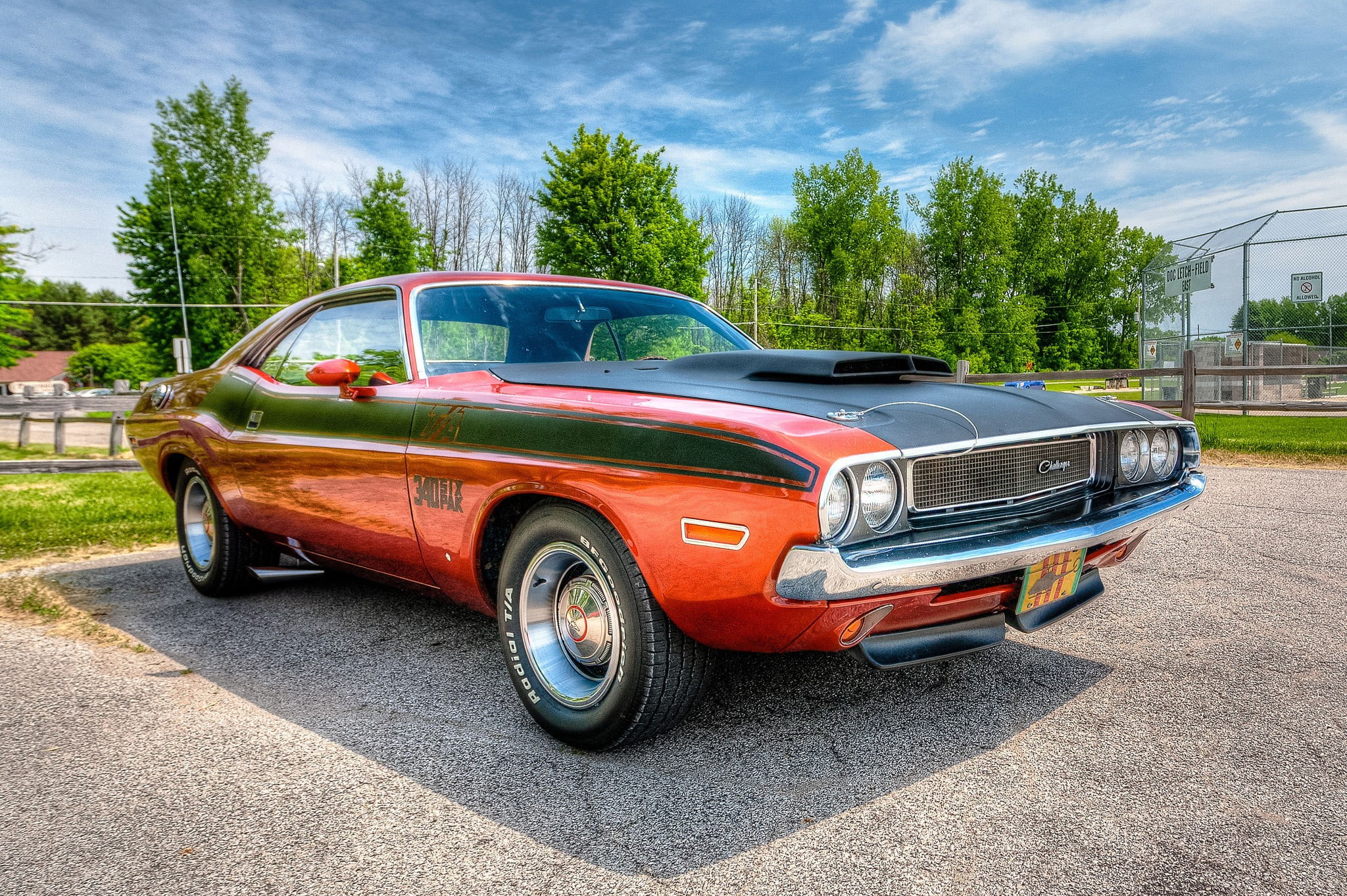 HDR, dodge, 1080P, front, Dodge Chelenzher, challenger, 1970, Dodge Challenger, HD Wallpaper