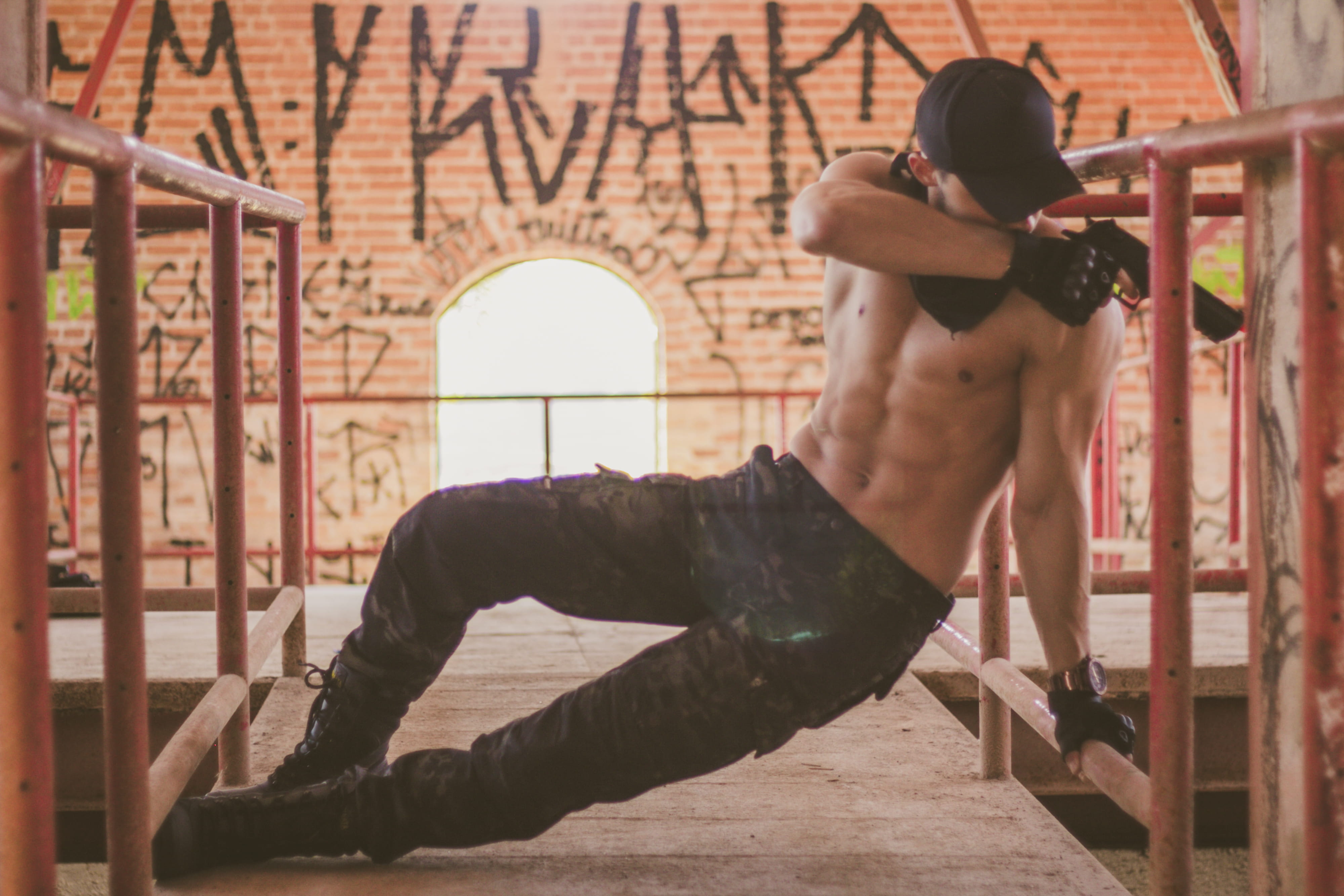 adult, 4K, sports training, man, one person, clothing, wear, leisure activity, healthy lifestyle, pistol, young men, vitality, effort, guy, brawny, young adult, HD Wallpaper