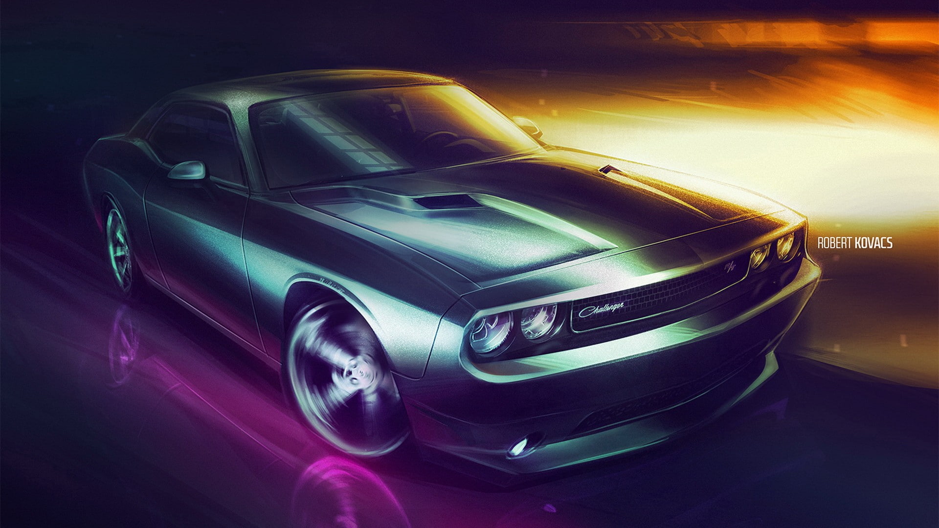 1080P, no people, metal, land vehicle, transportation, silver colored, car, night, close-up, luxury, Dodge, vintage car, racecar, retro styled, mode of transportation, HD Wallpaper
