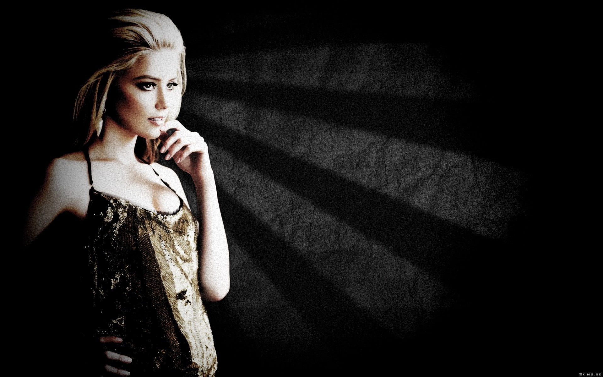 portrait, adult, front view, looking at camera, standing, blonde, Amber Heard, celebrity, indoors, looking, one person, dress, beauty, 1080P, young adult, HD Wallpaper