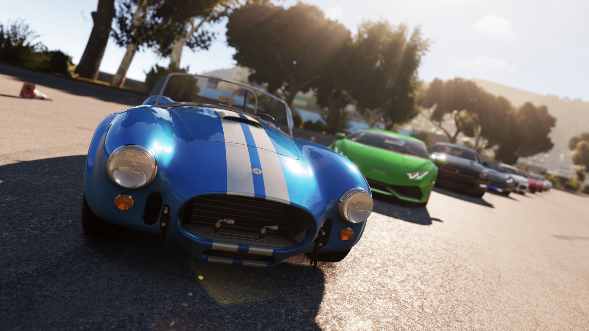 land vehicle, Xbox One, convertible, day, stationary, focus on foreground, luxury, green cars, sky, Forza Horizon, Xbox, blue cars, Forza Motorsport, Forza Horizon 2, HD Wallpaper