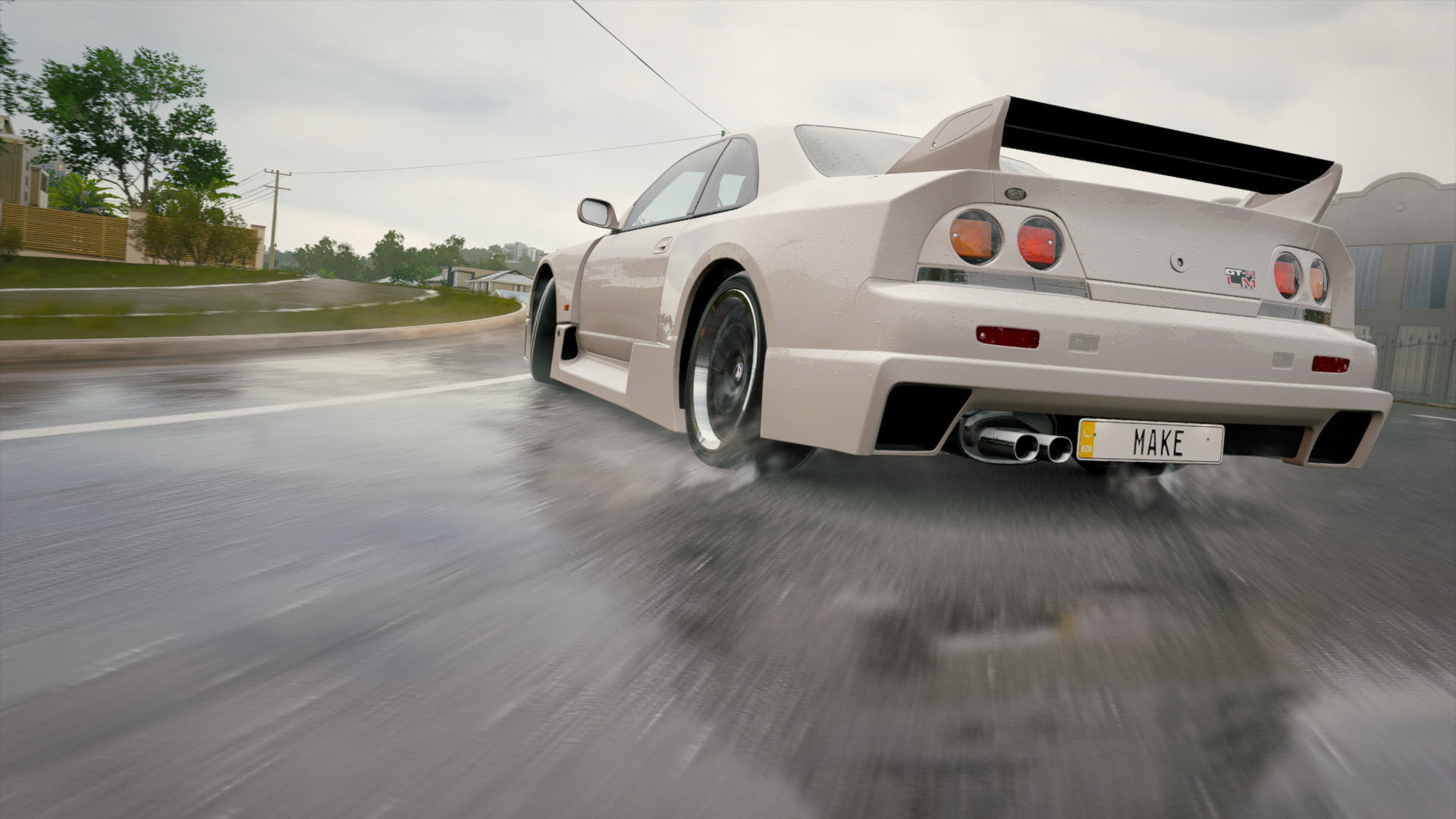 Nissan Skyline GT-R, Forza Horizon 3, Forza Motorsport, White Car, 1080P, Rain, City, Drifting, HD Wallpaper