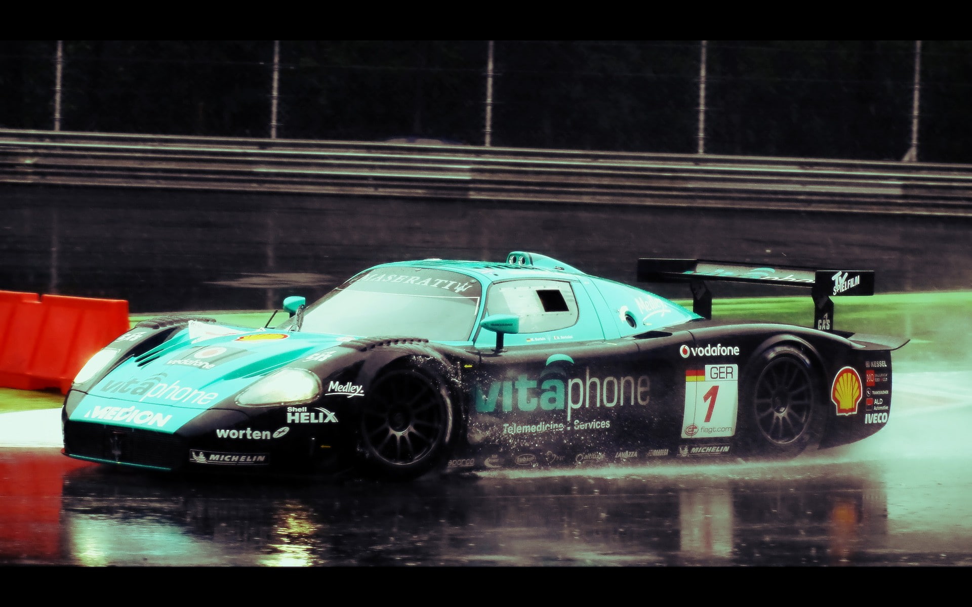 vitaphone, mc12, maserati, 1080P, black, nascar, green, car, mc, hd, race, cars, HD Wallpaper
