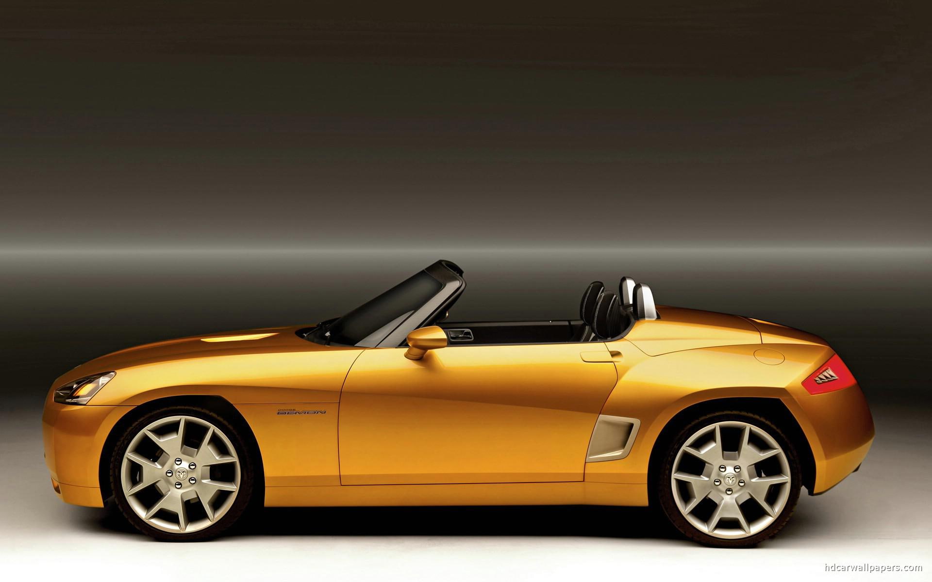 gold, 1080P, concept, convertible, dodge, car, cars, demon, HD Wallpaper