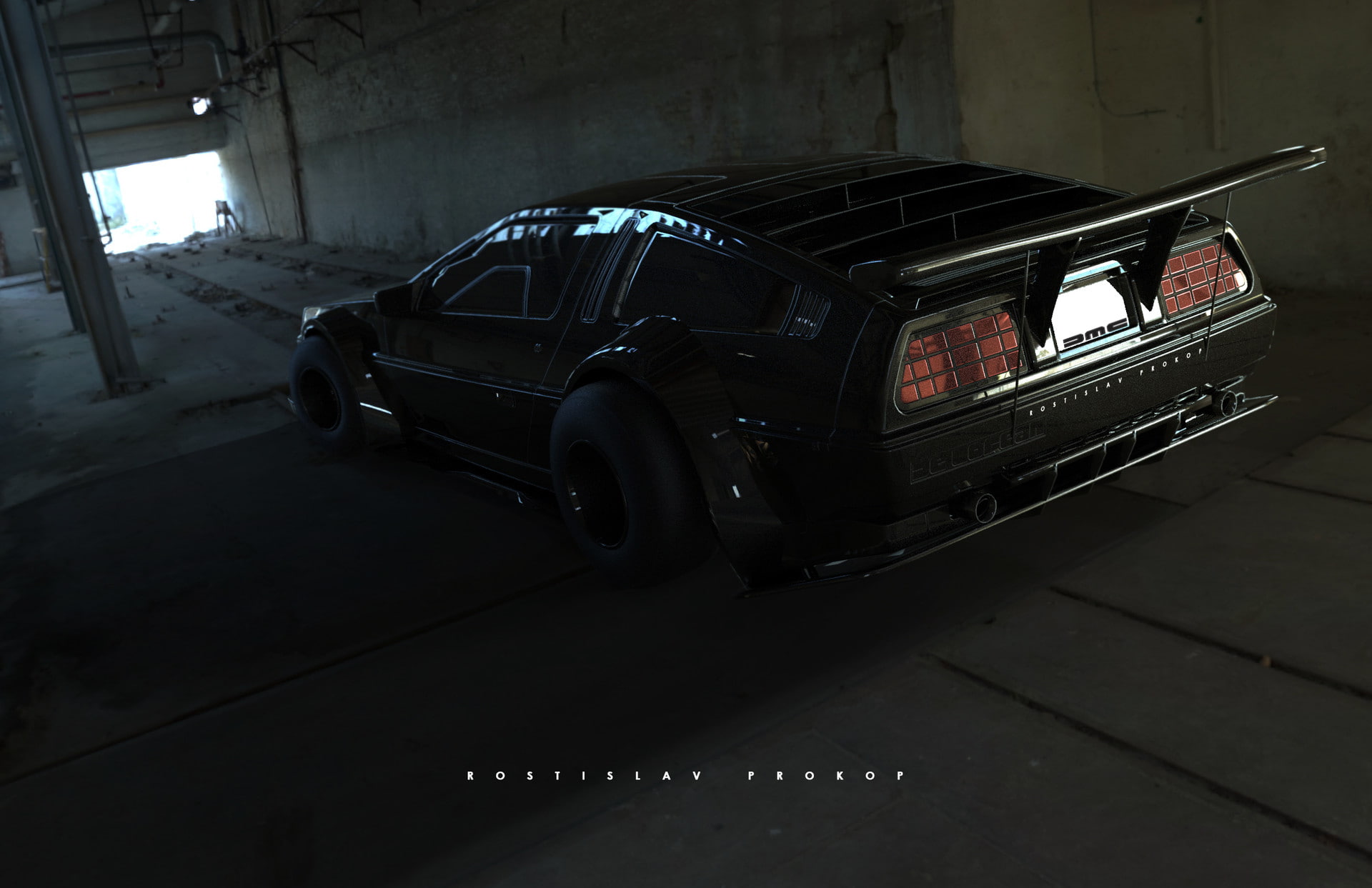 digital art, Rostislav Prokop, black cars, futuristic, 1080P, HD Wallpaper