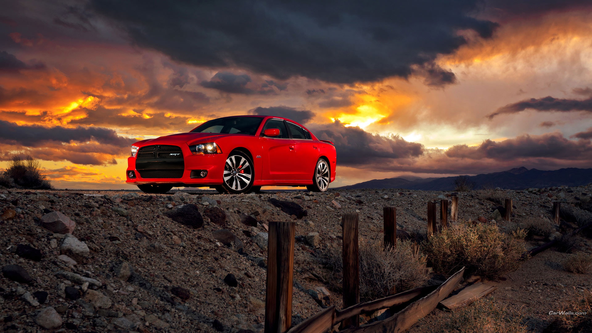 1080P, srt, sunset, hd, dodge, cars, charger, HD Wallpaper