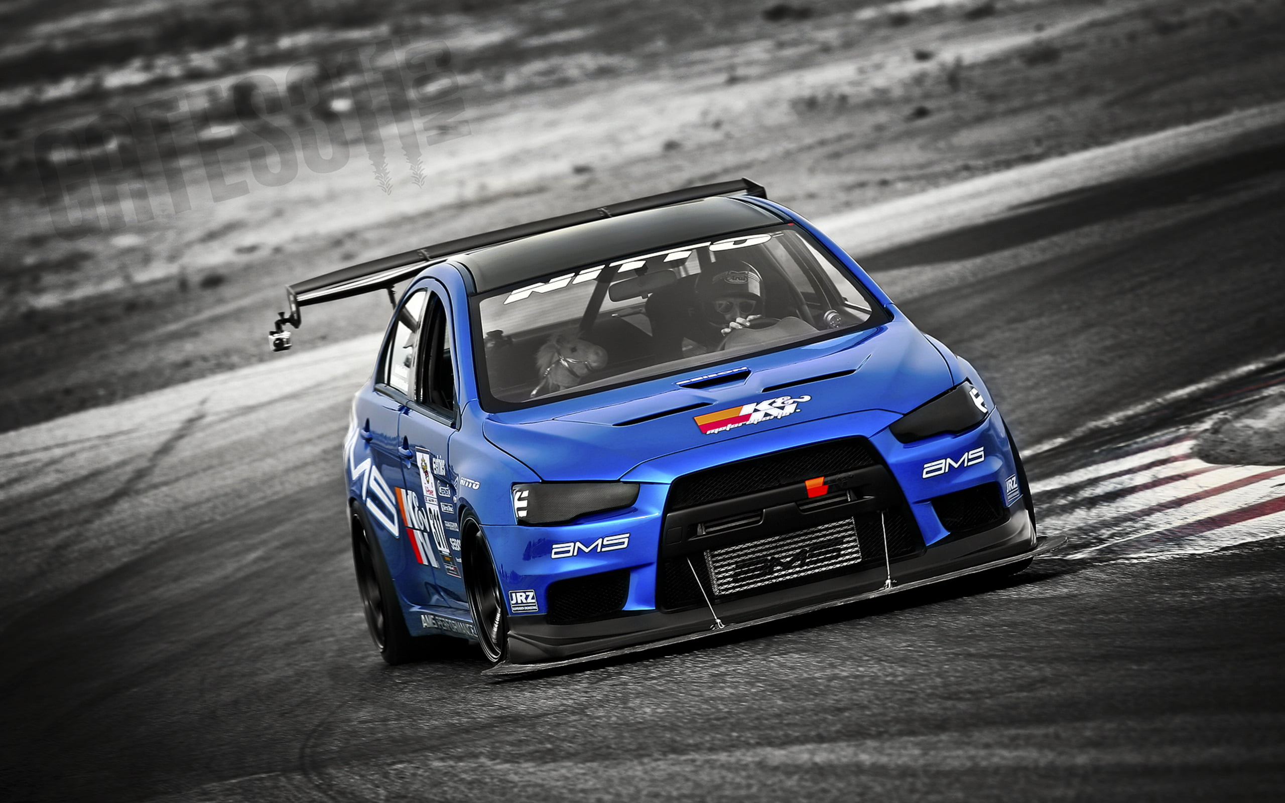 action, selective focus, blue, evo, sports Car, technology, mitsubishi, city, piano Tuner, road, fuel and Power Generation, sport, track, sports, wheel, HD Wallpaper